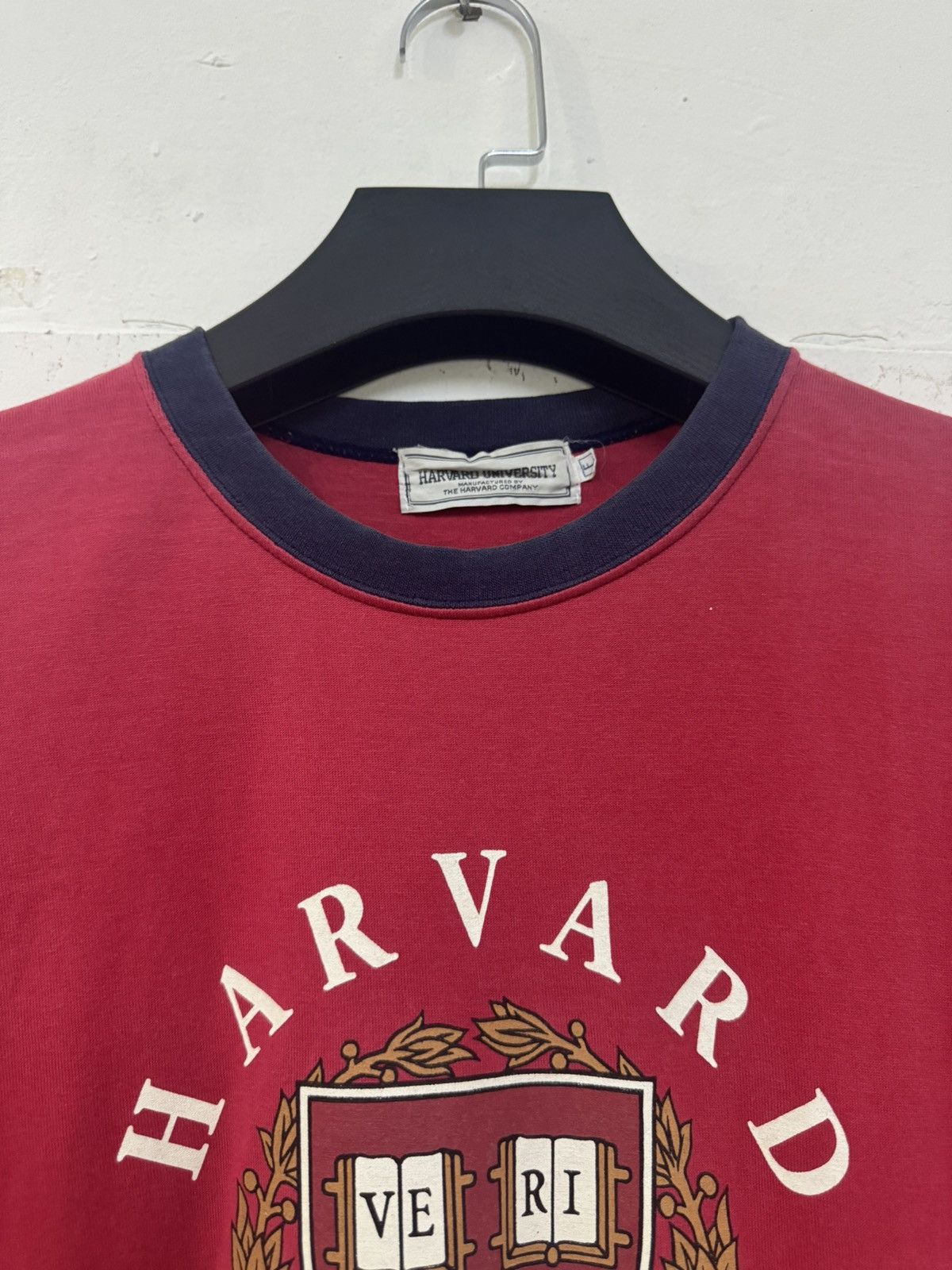NHL × Vintage VINTAGE 90s HARVARD UNIVERSITY RINGER SINGLE STICH SHIRT Size US L / EU 52-54 / 3 - 5 Thumbnail