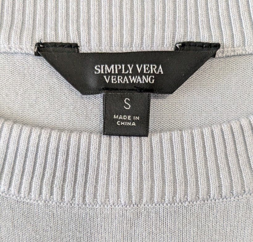 Vera Wang Simply Vera long sleeve shale grey side knot top Size S / US 4 / IT 40 - 3 Thumbnail