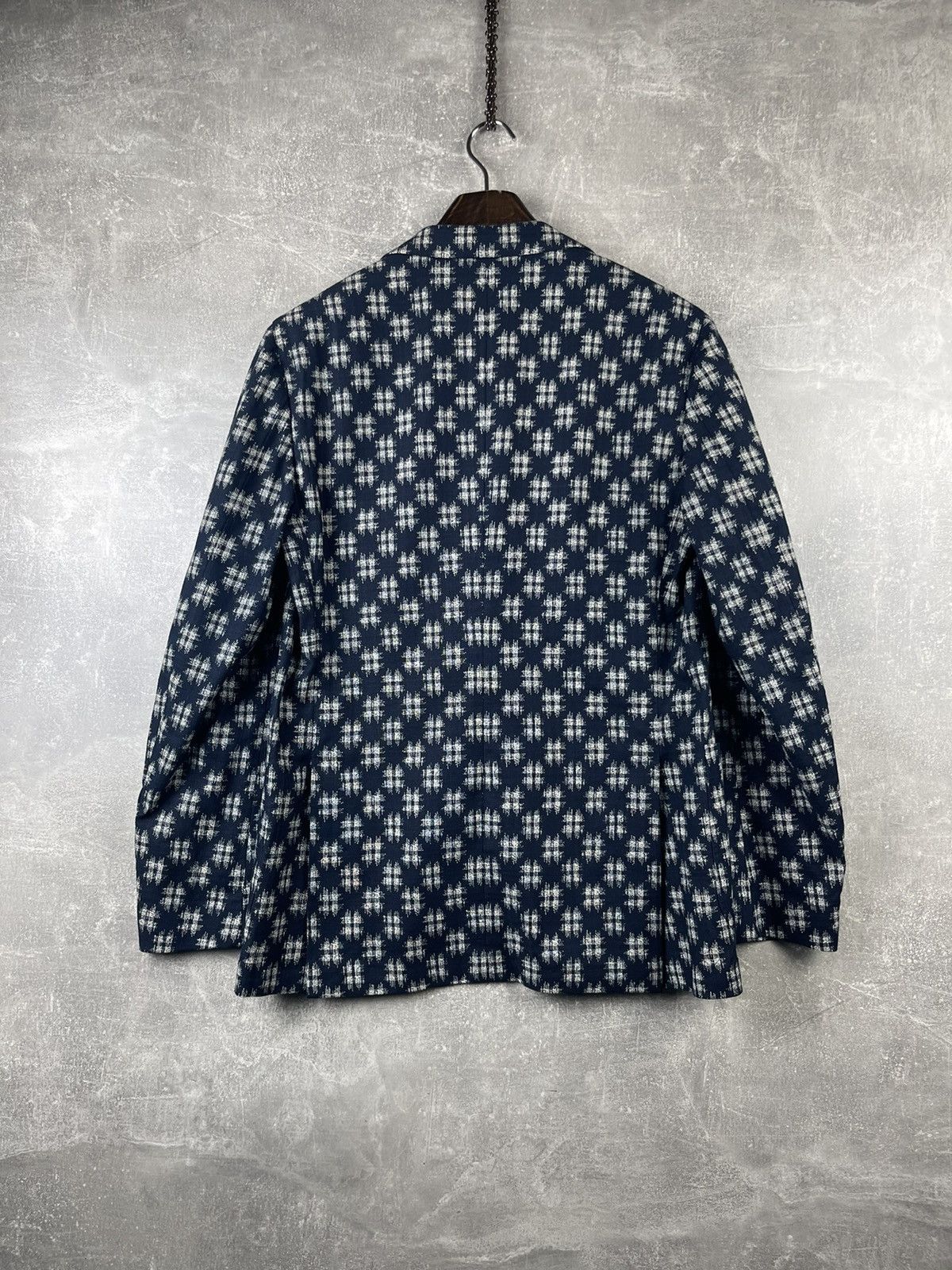 Lardini Lardini NWT Cotton White/Blue Pattern Blazer Jacket Size 48L - 6 Thumbnail