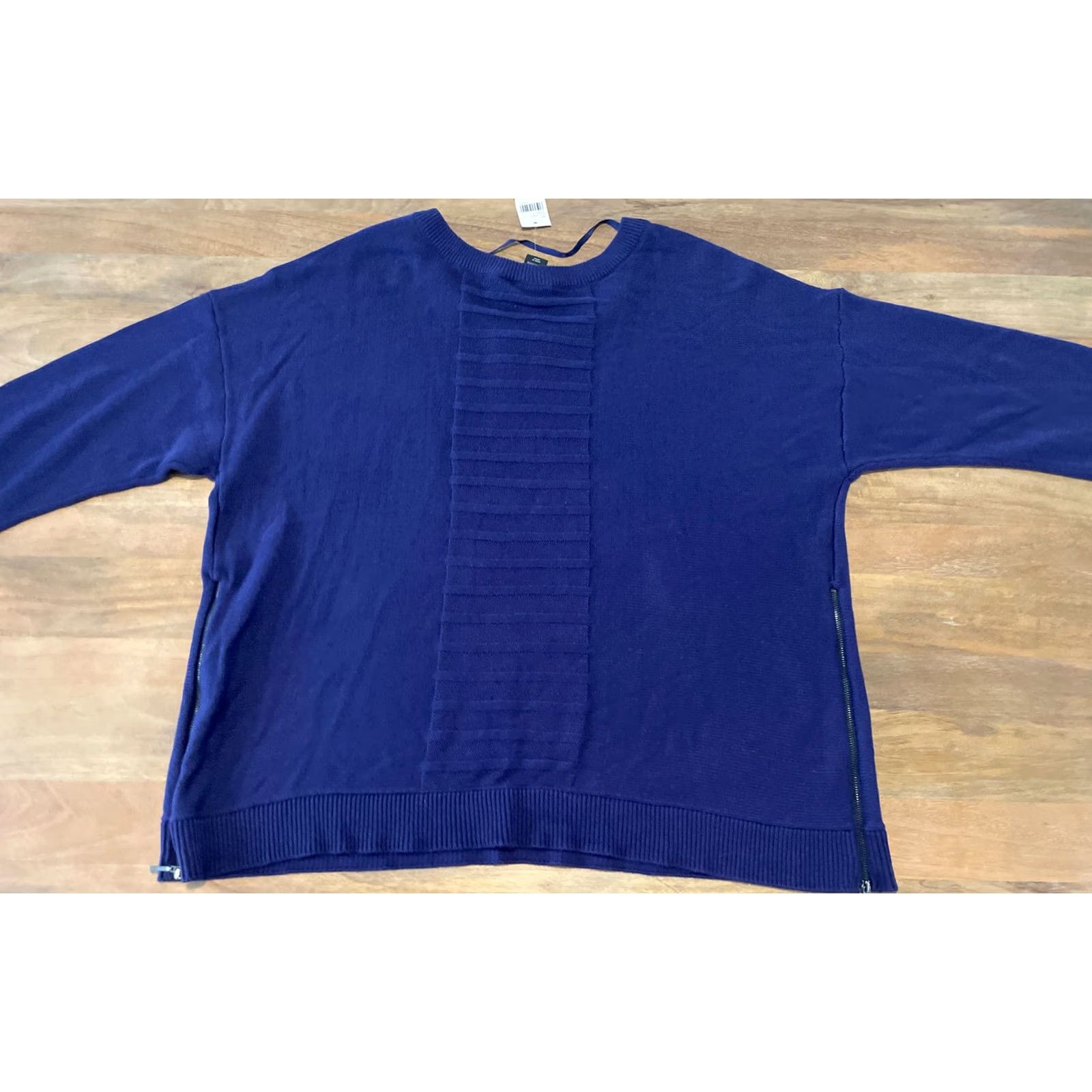 Vintage Lane Bryant Women’s Purple 1/2 Zip Crew Neck Pullover Sweater Size 22/24 Pull Over Knit Long Sleeve Casual Travel Regular Size 3XL / US 20-22 - 2 Thumbnail