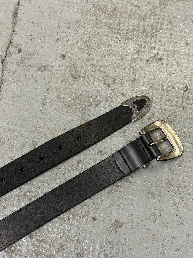 Dsquared2 2010s Dsquared2 Black Leather Western Silver Ornamental Belt Size ONE SIZE - 6 Thumbnail
