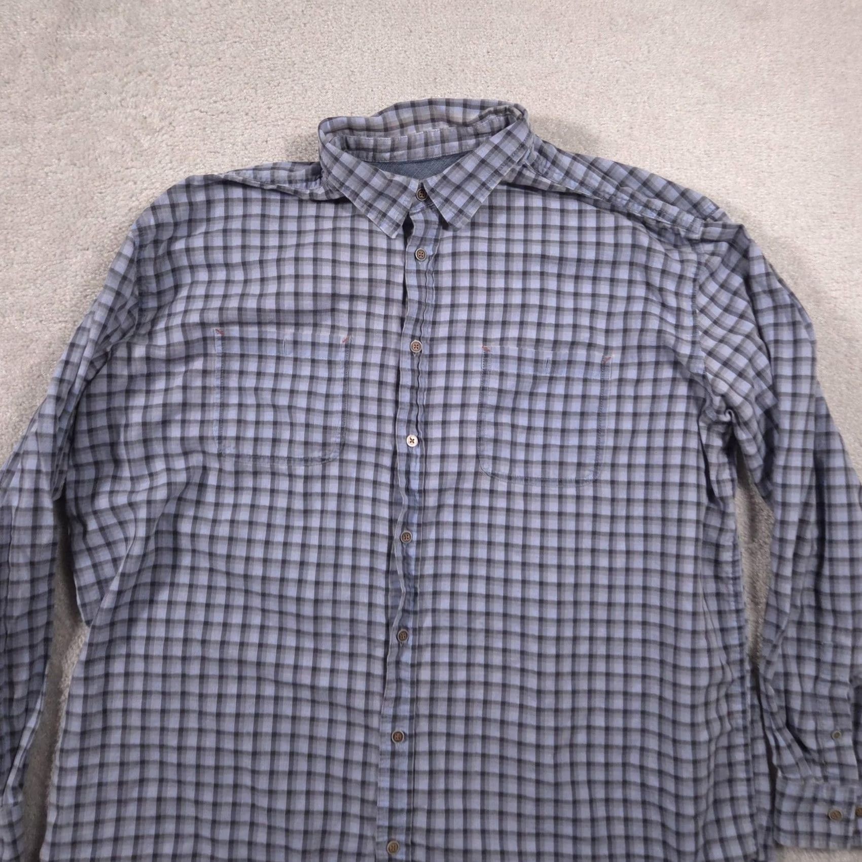 The Territory Ahead Territory Ahead Shirt Mens XLT Blue Check Button Front Long Sleeve Casual Size US XL / EU 56 / 4 - 4 Thumbnail