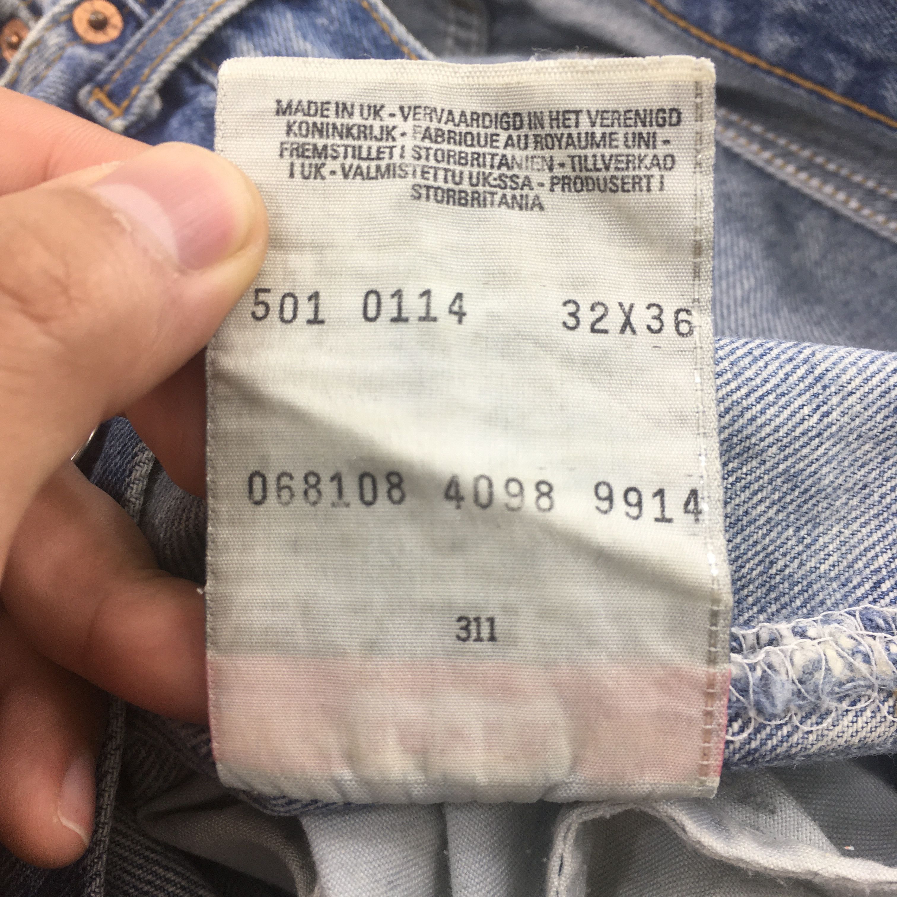 Levi's Size 30x34.5 Vintage 90s Levi's 501 Faded Blue Jeans Size US 30 / EU 46 - 14 Thumbnail