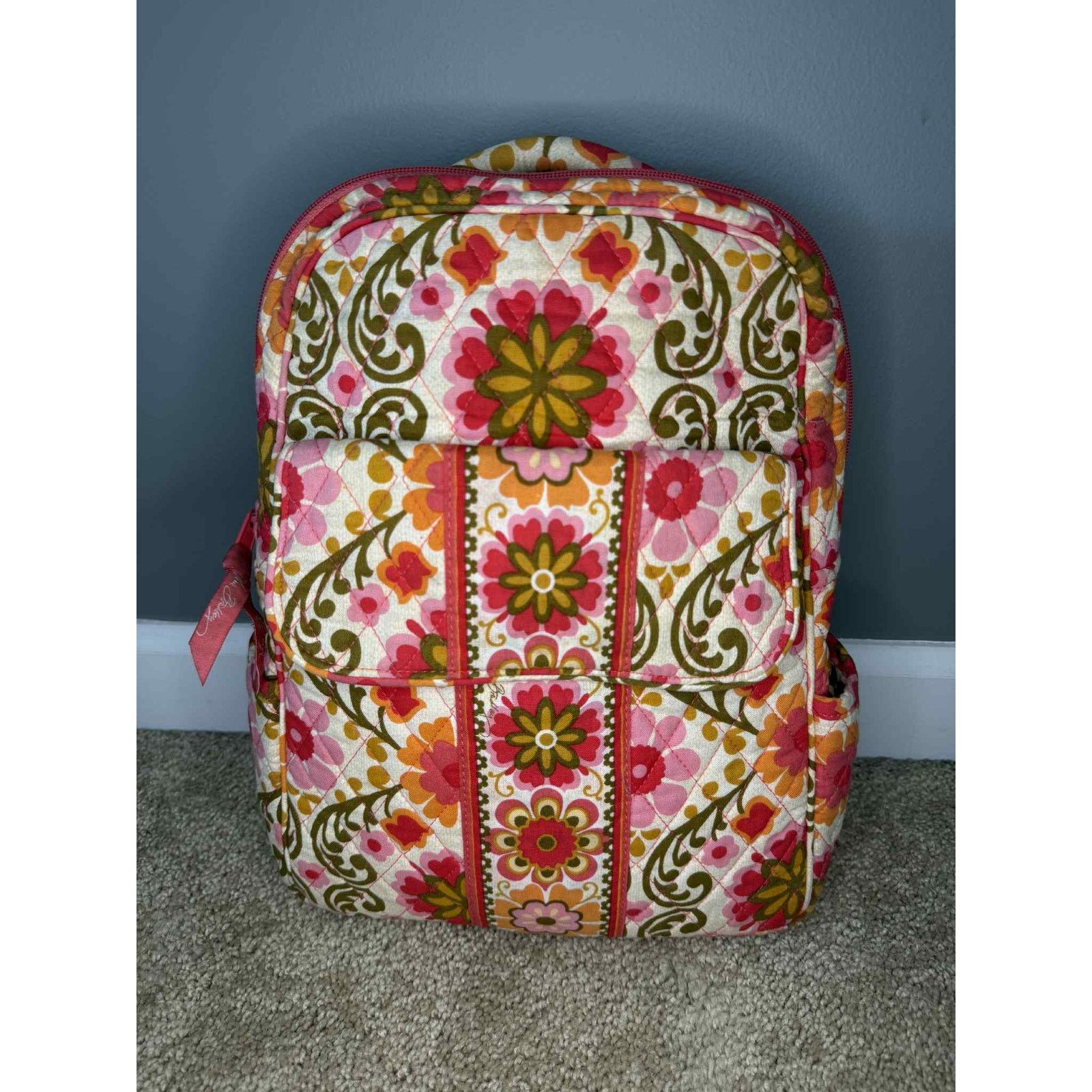 Vera Bradley Vera Bradley Floral Printed Quilted Campus Backpack Pink Size ONE SIZE - 1 Thumbnail