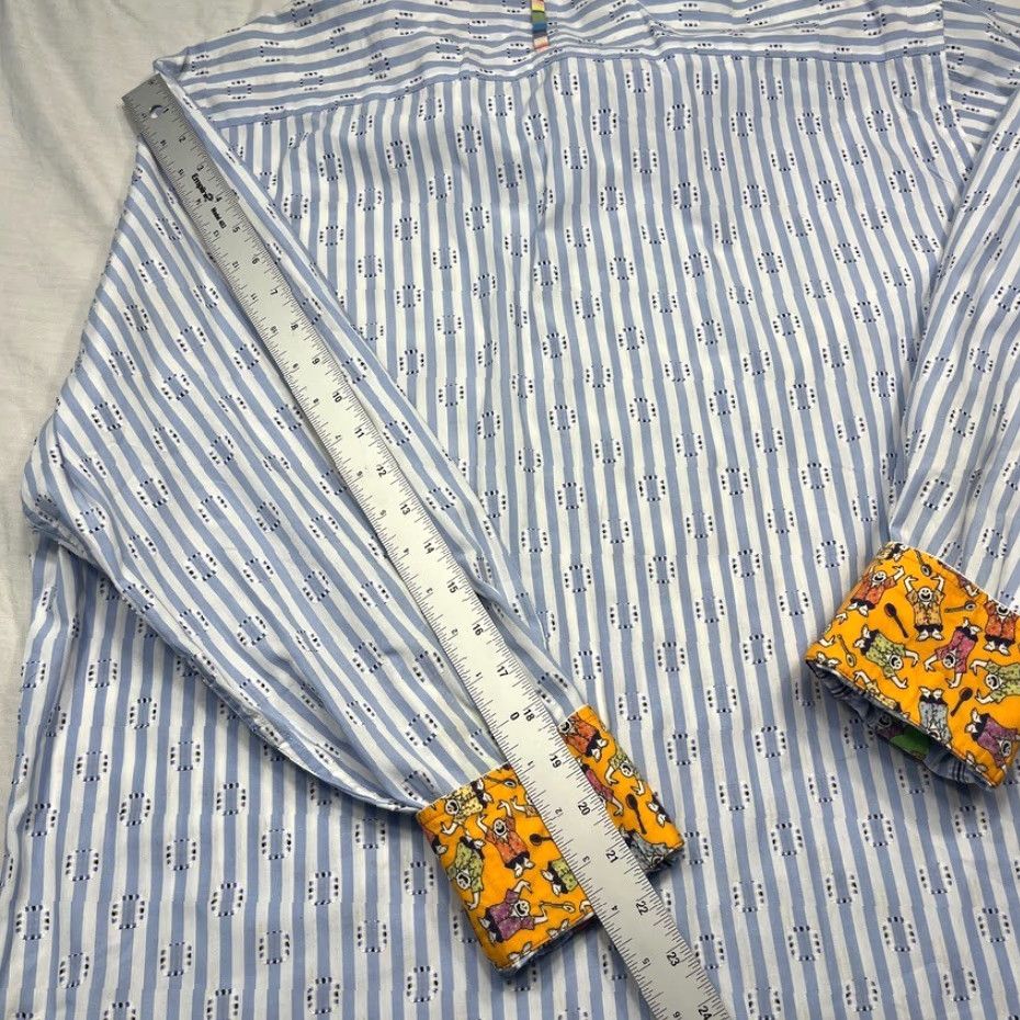 VINTAGE Robert Graham Mens Shirt Long Sleeve Casual Button-Down 2XL Multicolor Striped