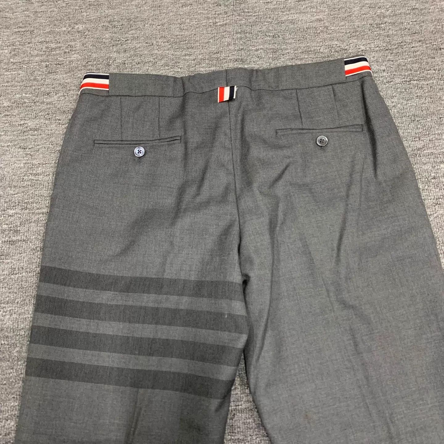 Thom Browne Thom Browne Gray 4-Bar Stripe OS Wool Trousers Size US 30 / EU 46 - 9 Thumbnail