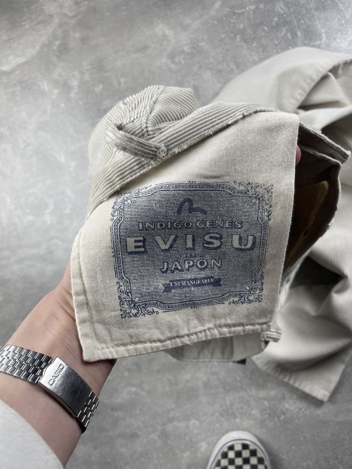 Evisu Evisu Japan Vintage Rare Corduroy Beige Buckle Back Jeans Size 28" / US 6 / IT 42 - 19 Thumbnail