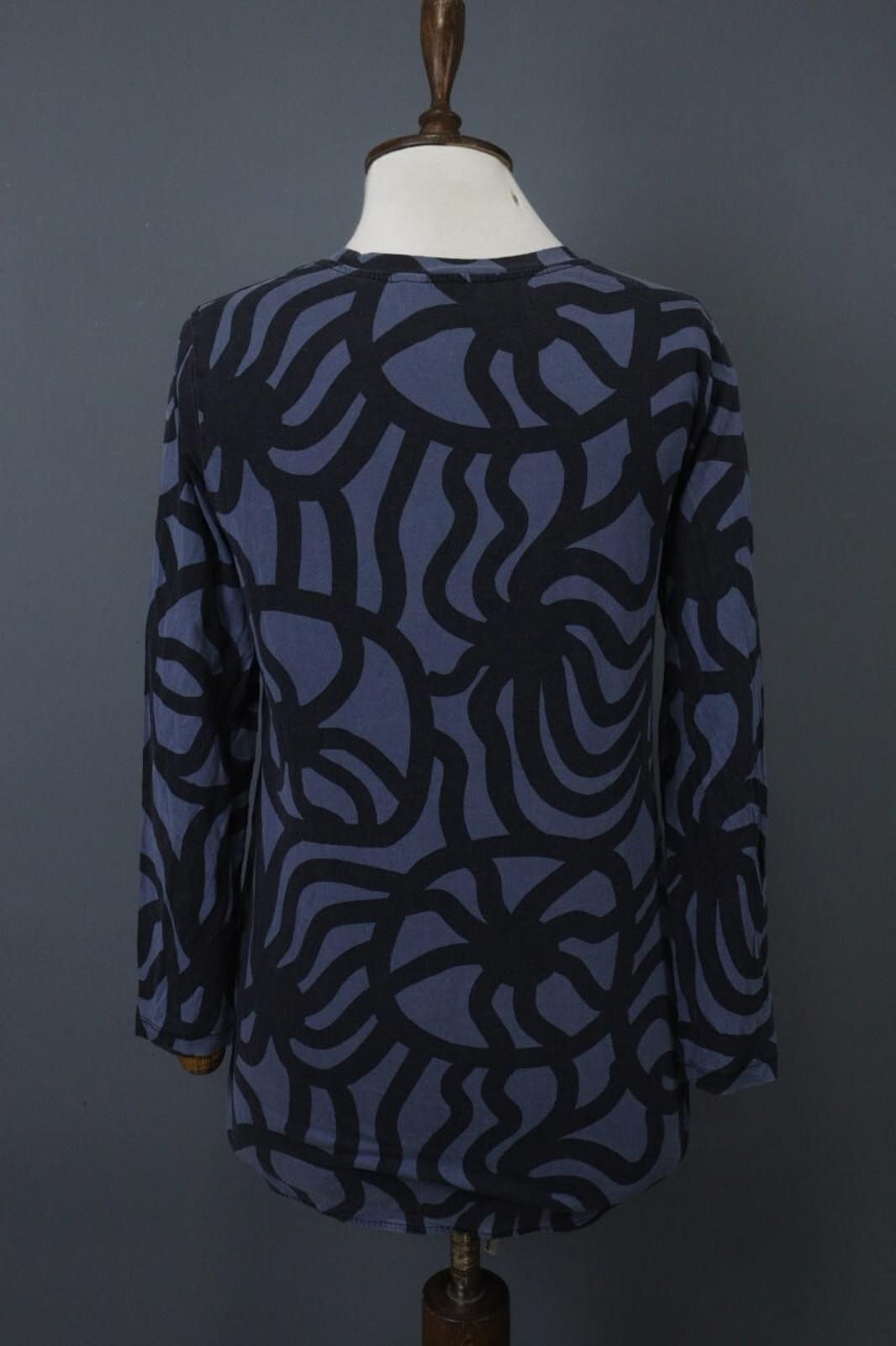 Marimekko Marimekko Blue Black Geometric Lyocell Blouse Top Size XS Size XS / US 0-2 / IT 36-38 - 7 Thumbnail