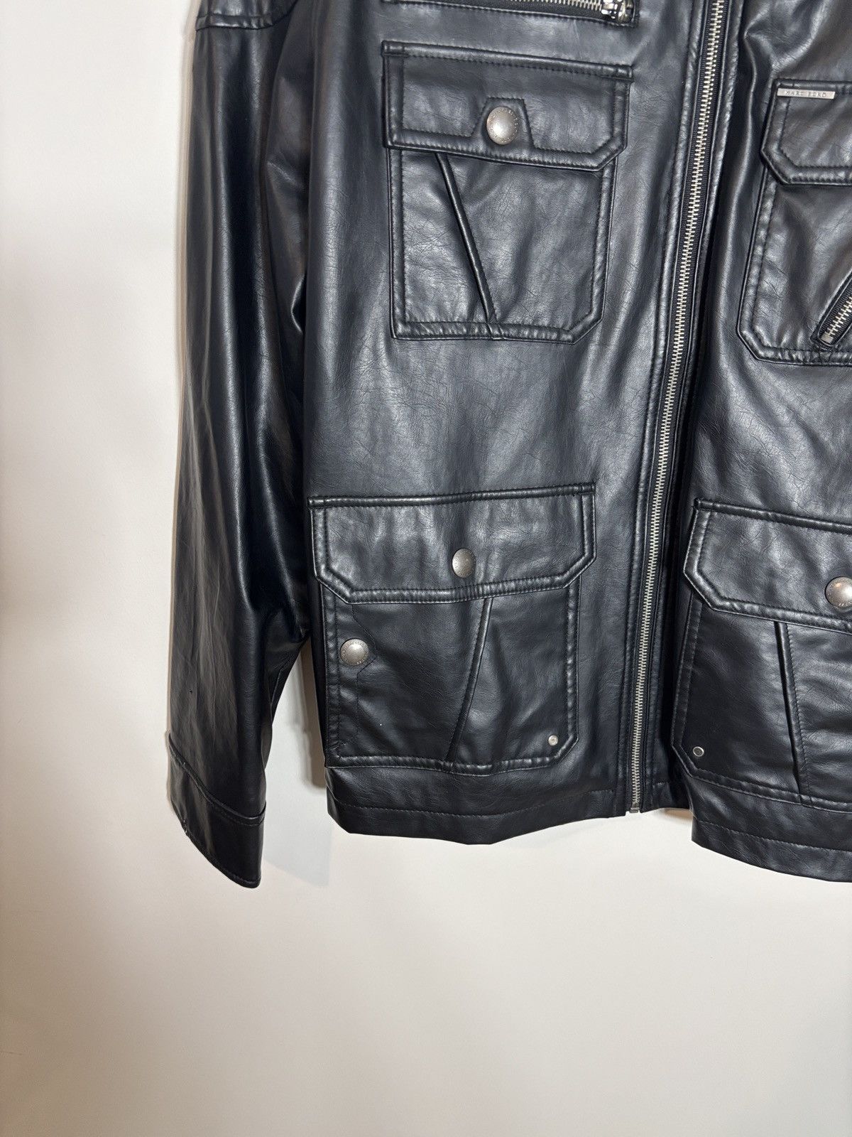 Marc Ecko Marc Ecko Cut & Sew Black Leather Moto Jacket XXL Size US XXL / EU 58 / 5 - 4 Thumbnail