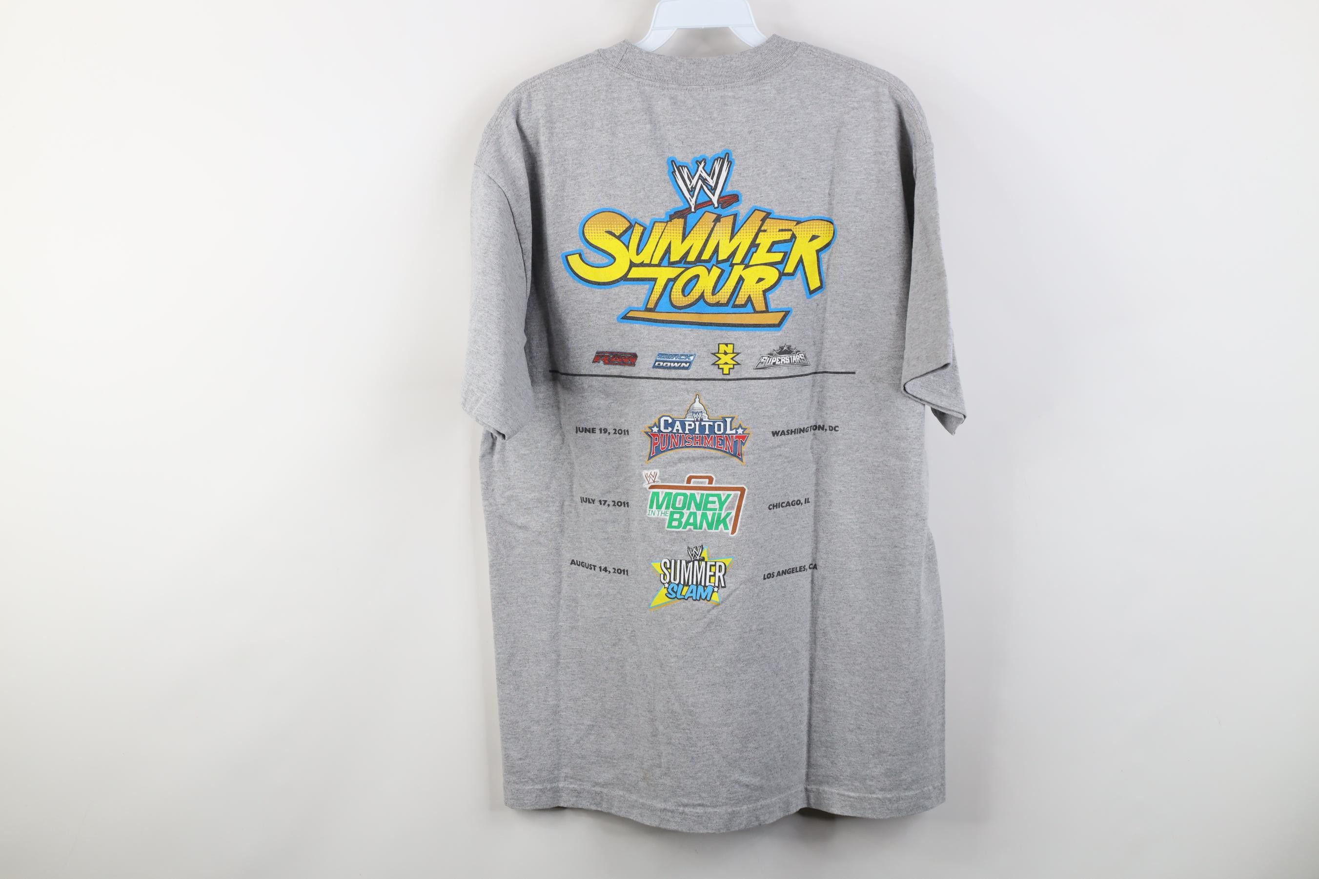 Vintage Vintage Y2K 2011 WWE Wrestling Tour T-Shirt Heather Gray Size US L / EU 52-54 / 3 - 13 Thumbnail
