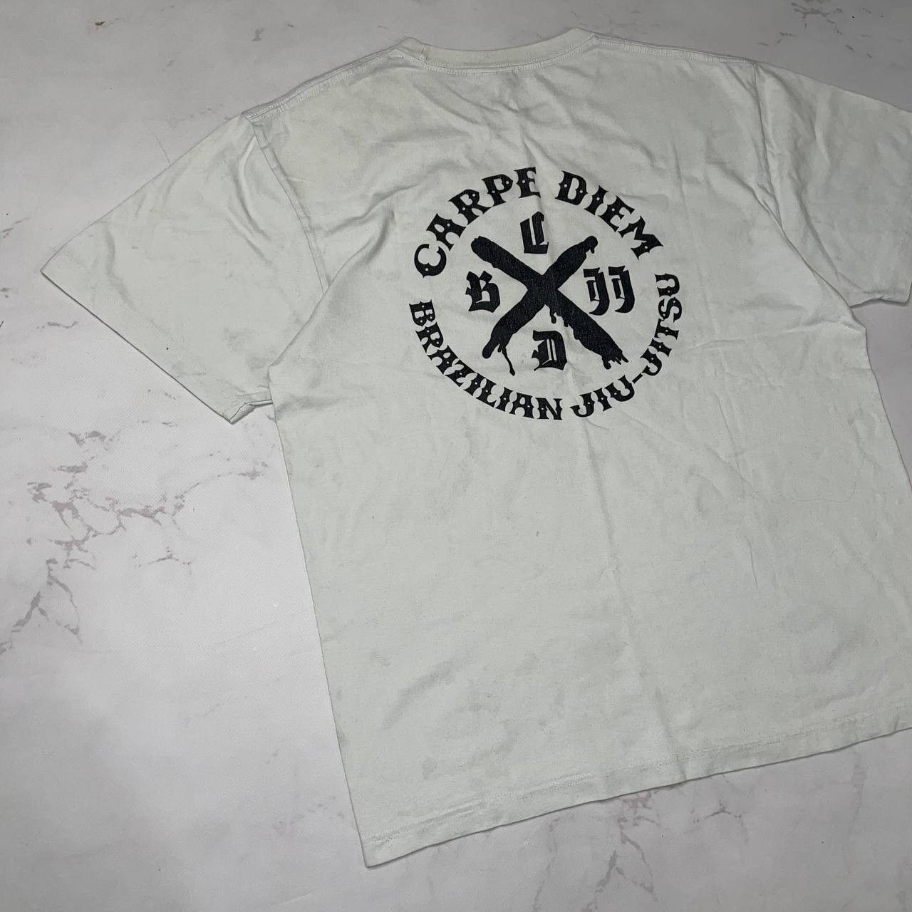 Vintage Capre Diem Brazilian Jiu-Jitsu Big Logo T Shirt White Size L Size US L / EU 52-54 / 3 - 2 Thumbnail