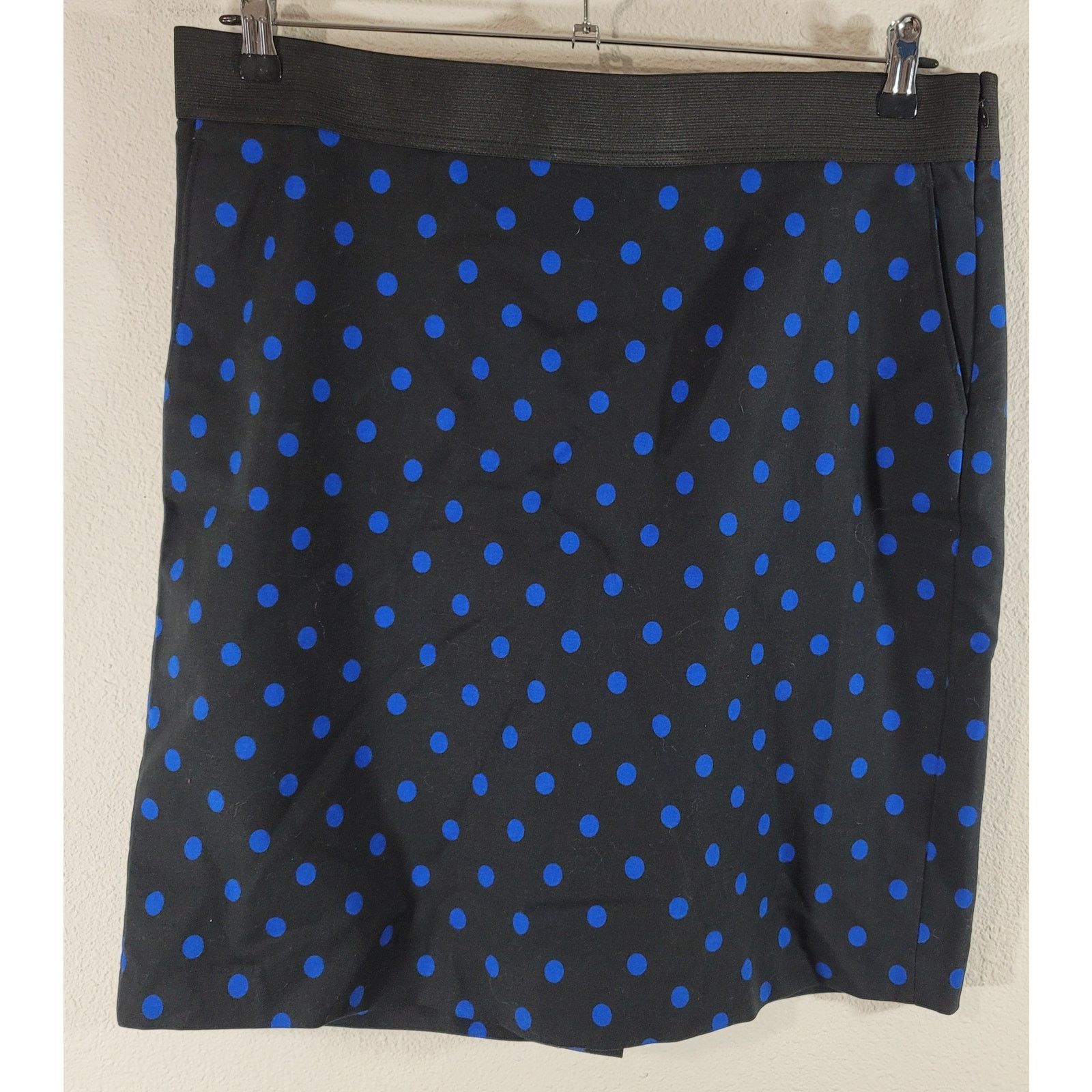 Other Investments Black Blue Polka Dot A Line Mini Skirt 18 Soft Size 40" / US 18 - 1 Thumbnail