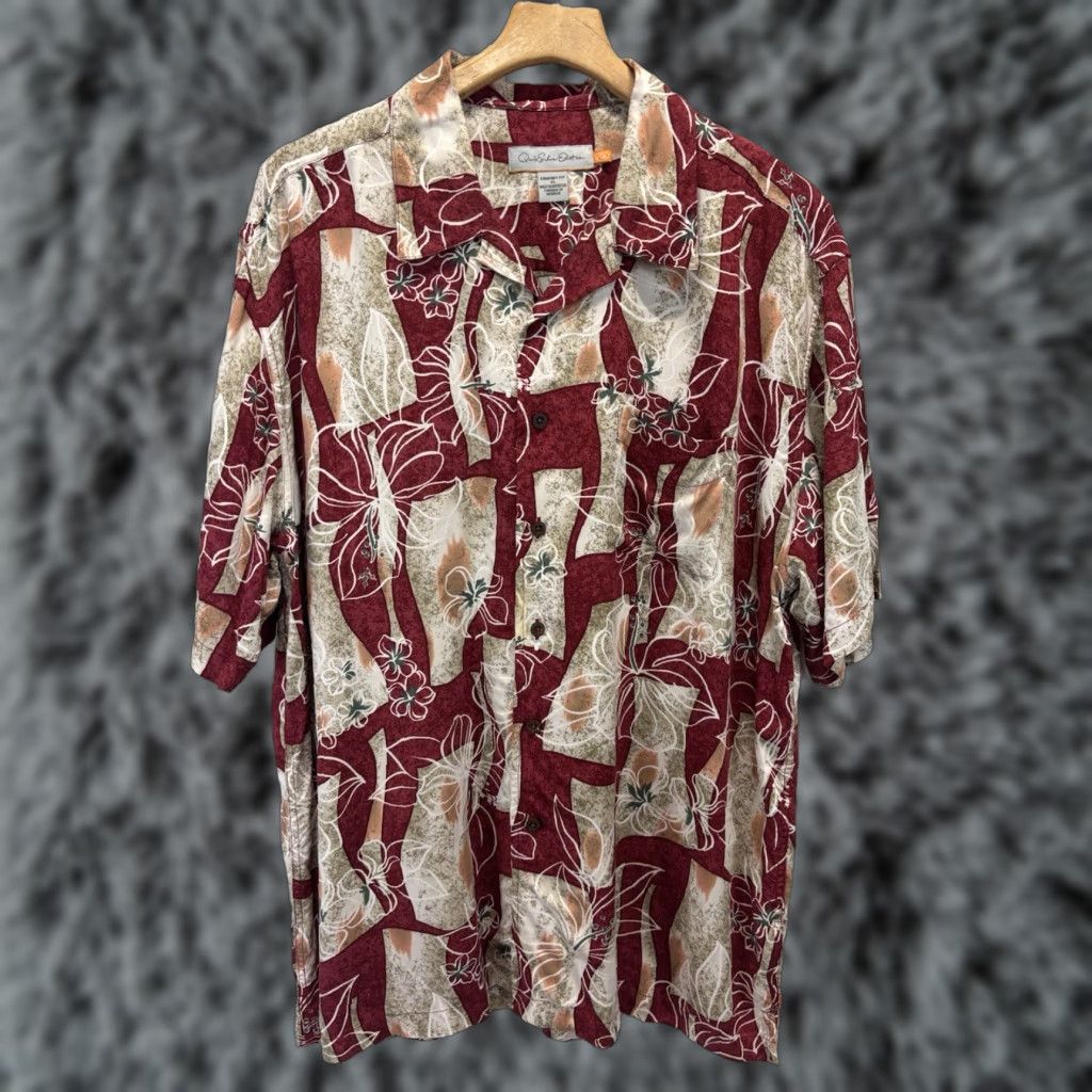 Quiksilver Quiksilver Men XL Short Sleeve Hawaiian Shirt Red Floral Collared Casual Summer Size US XL / EU 56 / 4 - 1 Thumbnail