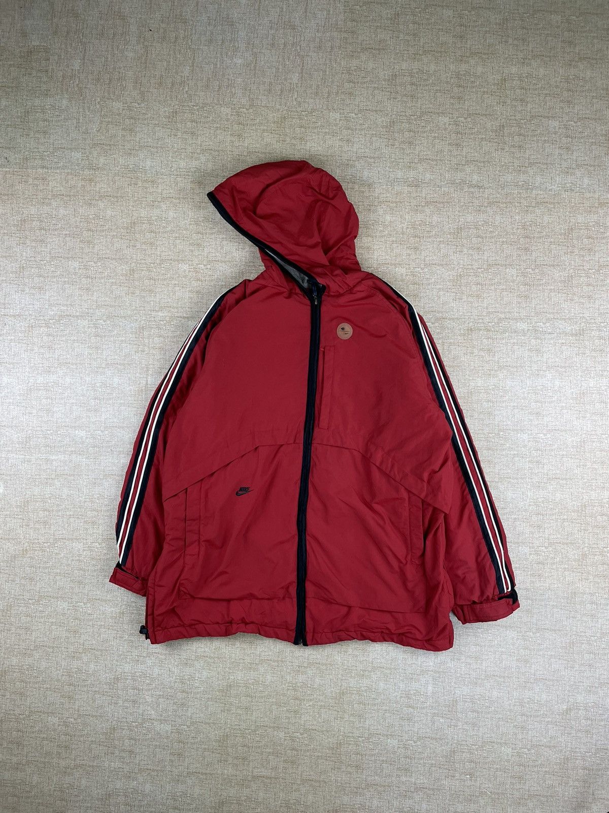 Vintage Vintage NIKE Stripes Side Tape Big Spellout Hoodie Jacket Size US L / EU 52-54 / 3 - 1 Thumbnail