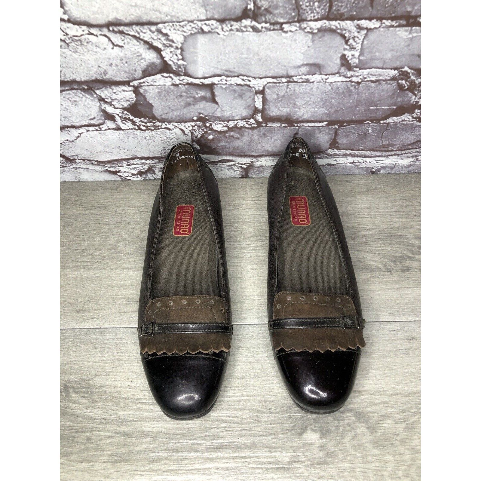 Other Munro Womens Morgan Brown Bronze Leather Kiltie Slip-On Flat Size US 8 / IT 38 - 5 Thumbnail