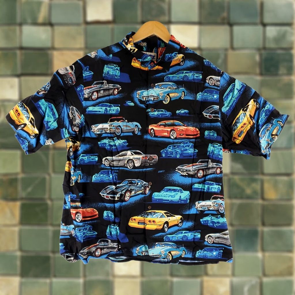 Reyn Spooner Reyn Spooner Corvette Short Sleeve Button Up Shirt Black AOP Mens XL Size US XL / EU 56 / 4 - 1 Thumbnail