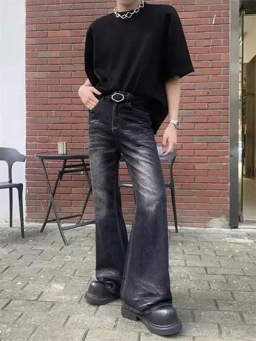 Jean Kawashima x Nan Black Washed Flared Denim Jeans Size US 28 / EU 44 - 3 Thumbnail