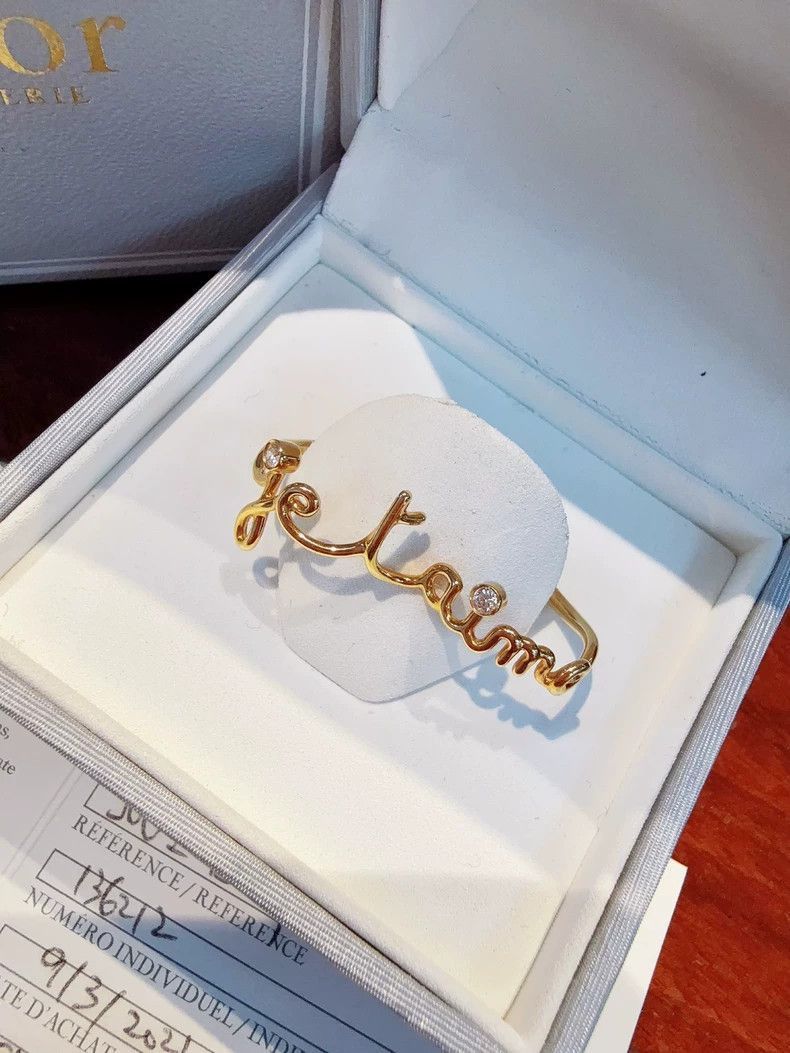 Dior Dior Dior Oui Series Gold Diamond Ring-2507 Size ONE SIZE - 4 Thumbnail