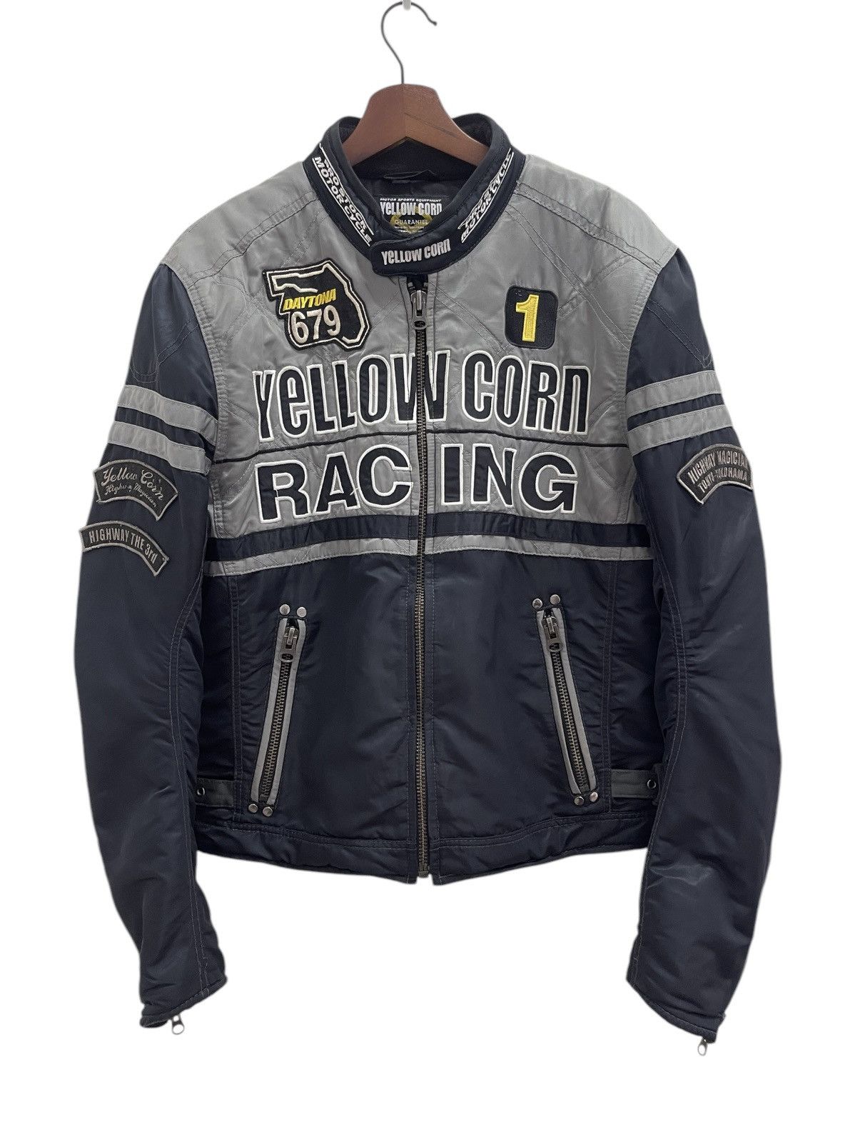 Daytona × YELLOW CORN Vtg Yellow Corn Daytona Patches Riding Jacket Size US S / EU 44-46 / 1 - 1 Thumbnail