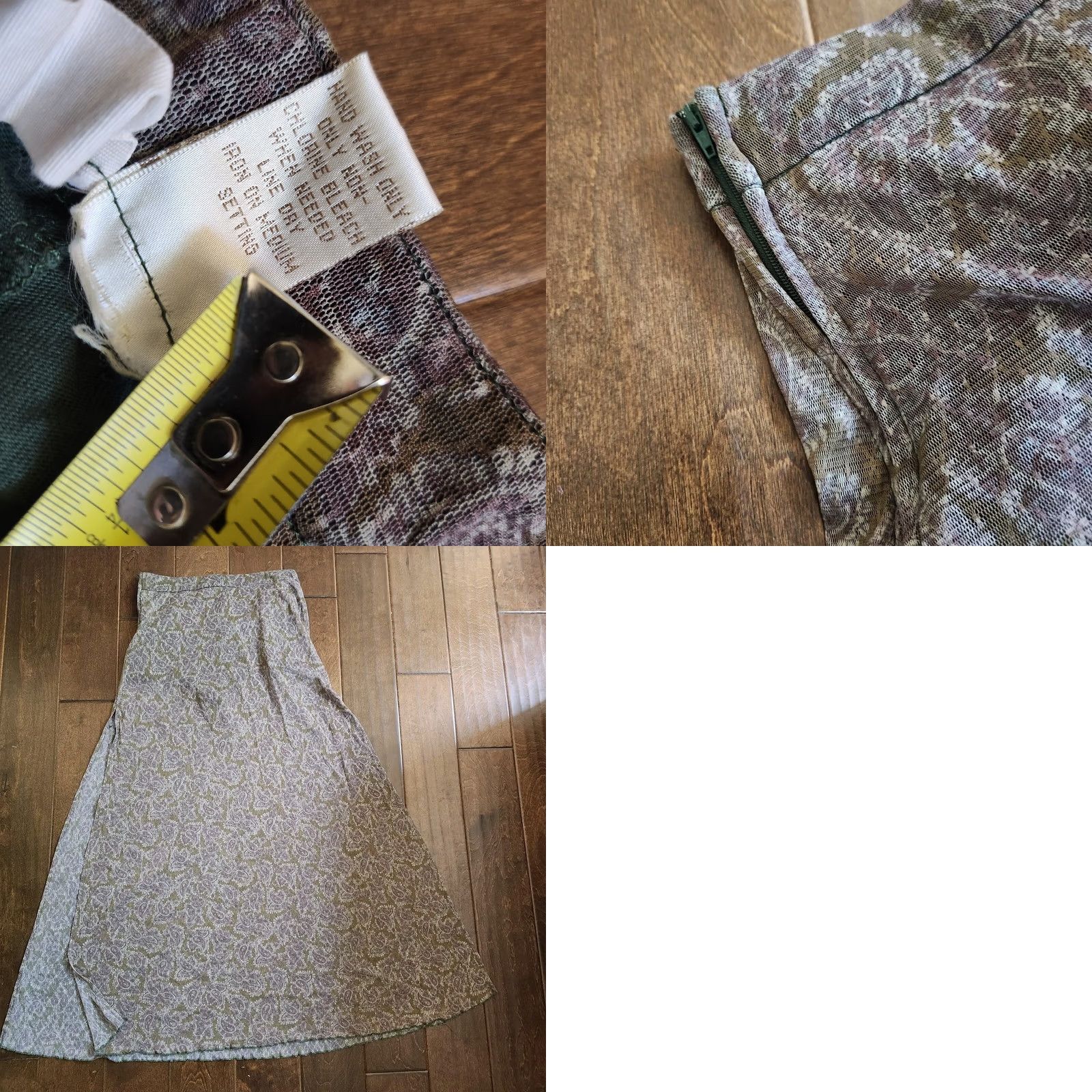 Vintage Mimi Chica Skirt Maxi Women's Brown Floral Slit Size M Size 32" / US 10 / IT 46 - 10 Thumbnail
