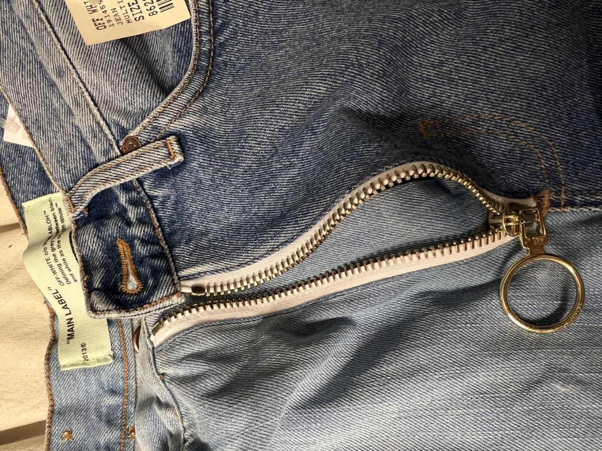 Off-White OFF-WHITE Two Tone Mod.Split Split Baggy 5 Pocket Jeans Blue Size 29" - 3 Thumbnail