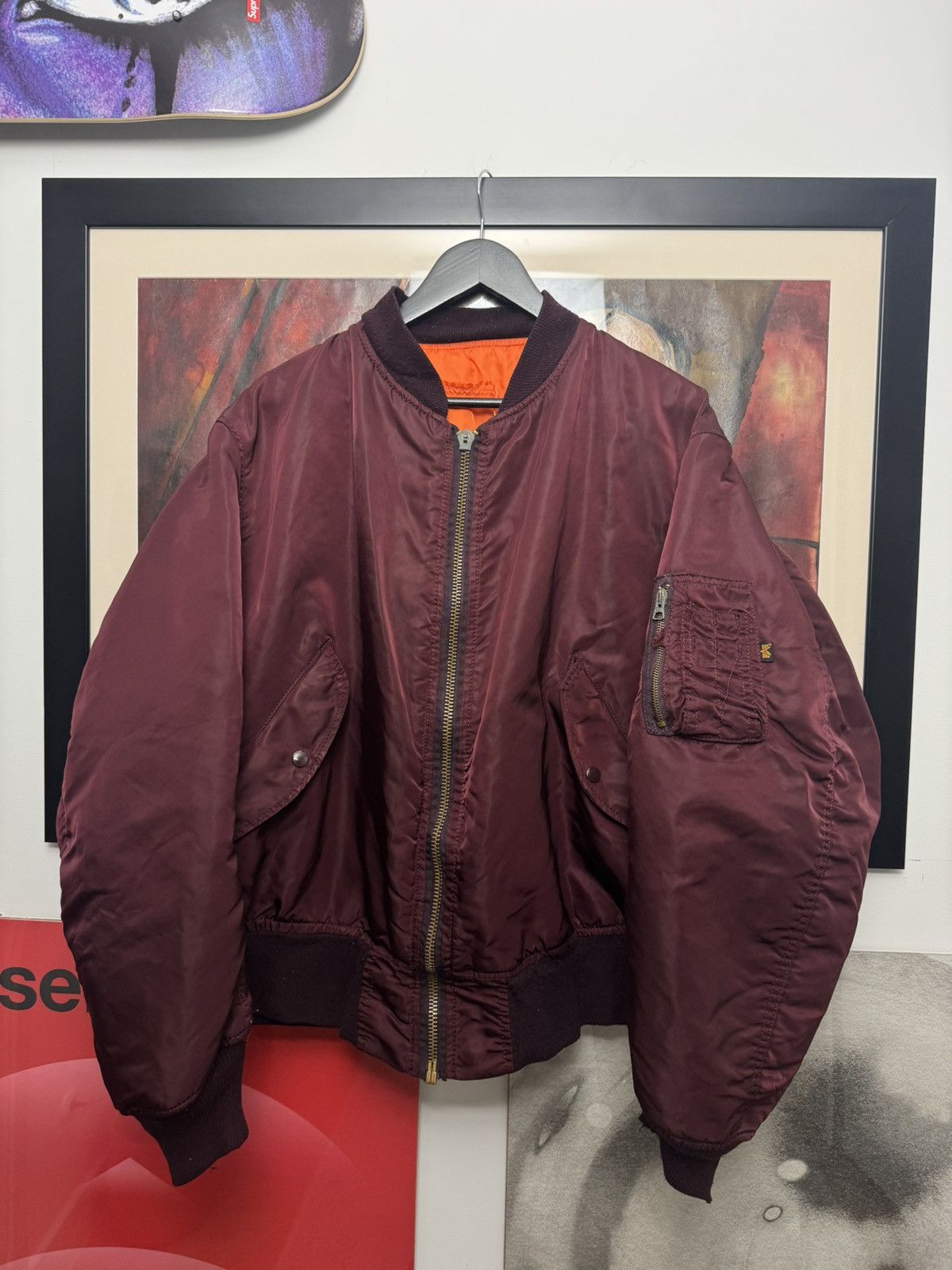 Alpha Industries Ma1 Flyer Vintage 90s Bomber Jacket Boxy