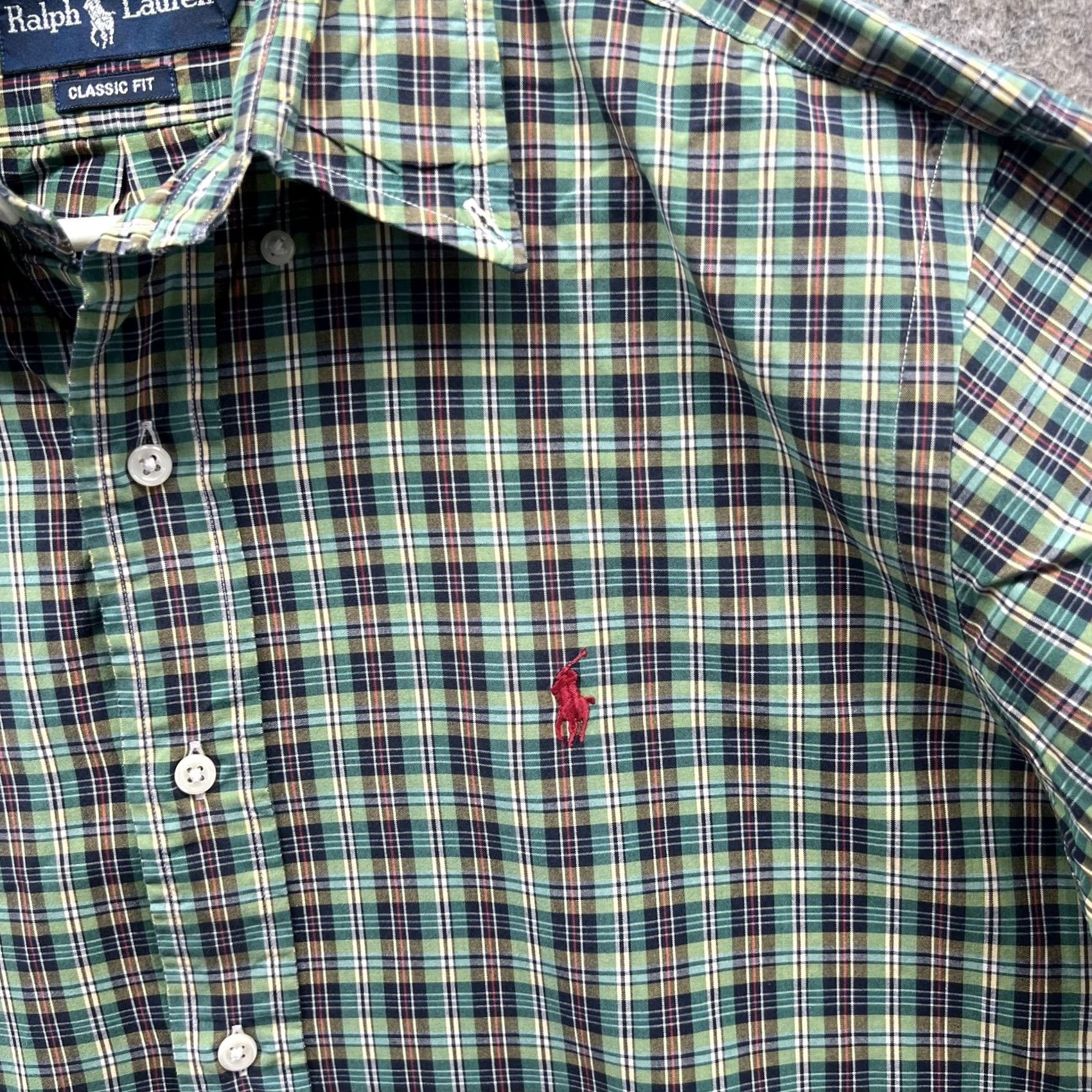 Ralph Lauren Ralph Lauren Shirt Mens Medium Green Plaid Short Sleeve Button Front Classic Fit Mens Size US M / EU 48-50 / 2 - 6 Thumbnail