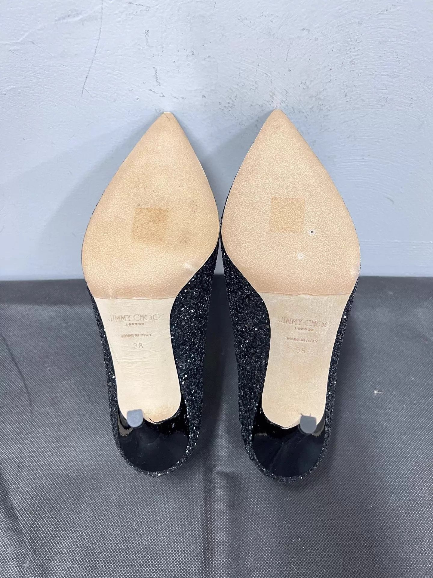 Jimmy Choo Jimmy Choo Black Sequined Stiletto Heels 38 NIB Size US 7.5 / IT 37.5 - 7 Thumbnail
