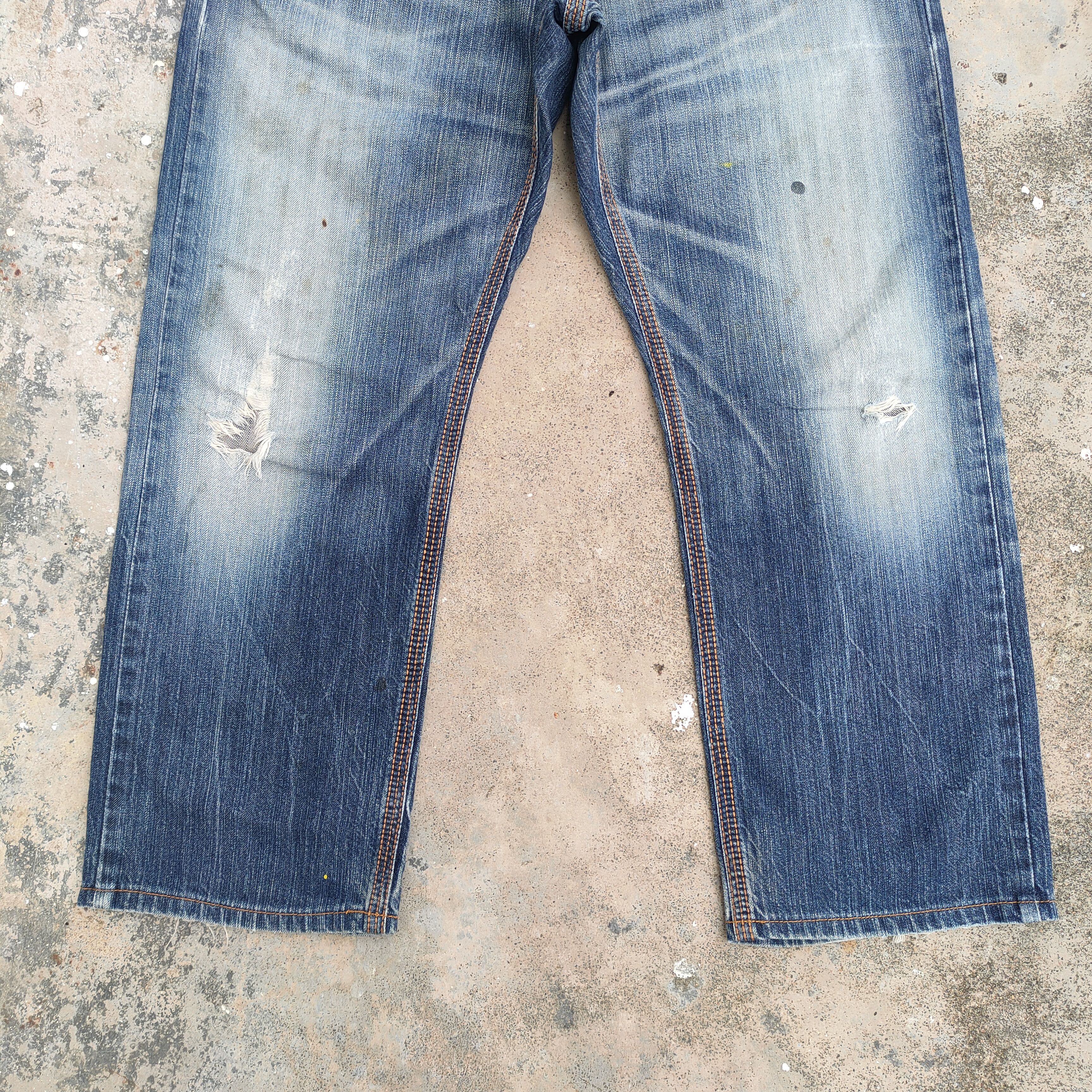 Edwin VINTAGE EDWIN FADED RIPPED DENIM JEANS PANTS Size US 34 / EU 50 - 4 Thumbnail