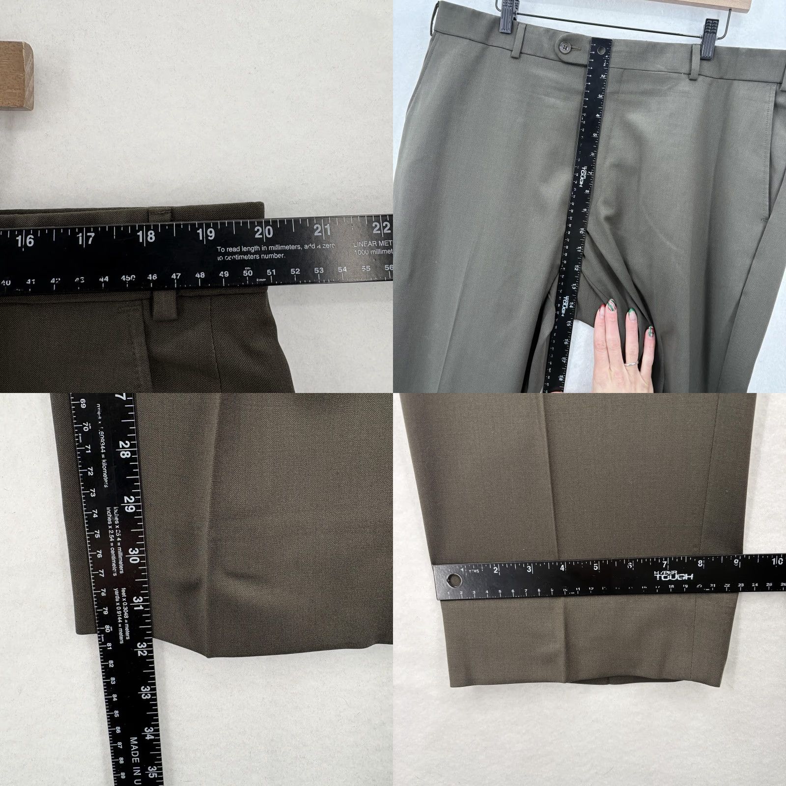 Vintage VINTAGE BALLIN Dress Pants Mens 40x32 Green Super 120s Wool Comfort-EZE Canada Trousers Size US 40 / EU 56 - 8 Thumbnail