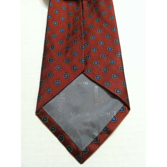 Hickey Freeman HICKEY FREEMAN MENS NEW DARK RED 100% SILK TIE WIDTH: 3 3/4" Size ONE SIZE - 3 Thumbnail