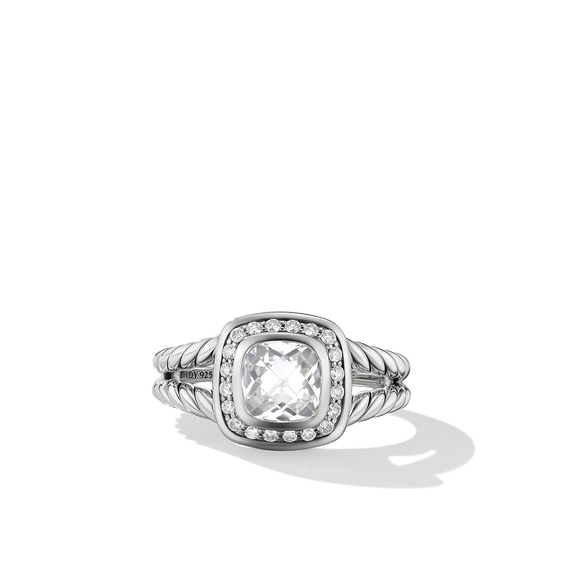 David Yurman o1w1db10325 Petite Albion Ring in Silver White Topaz Size ONE SIZE - 3 Thumbnail