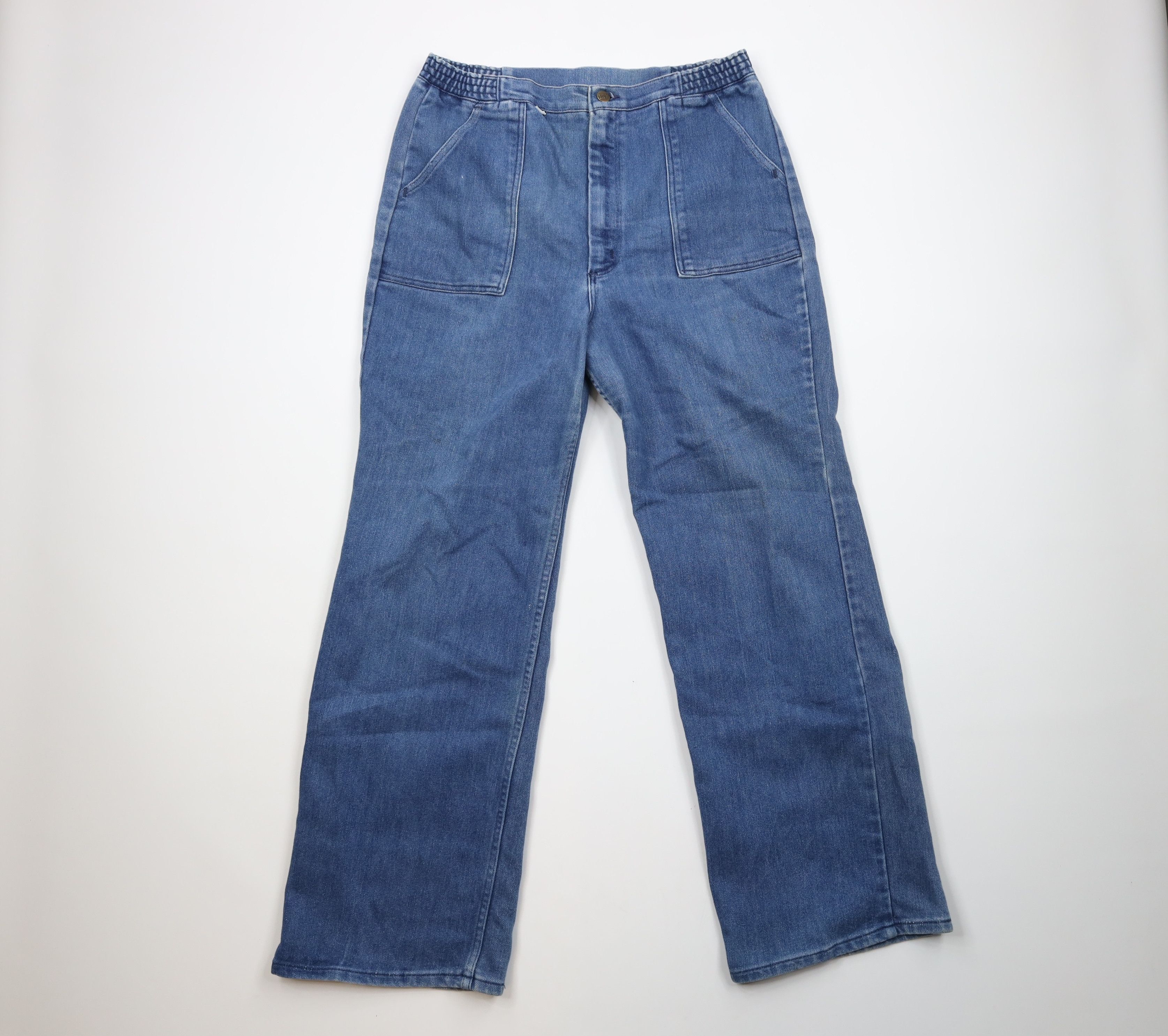 Vintage × Wrangler Vintage 70s Wrangler Wide Leg Bell Bottoms Jeans Blue USA Size US 34 / EU 50 - 1 Thumbnail