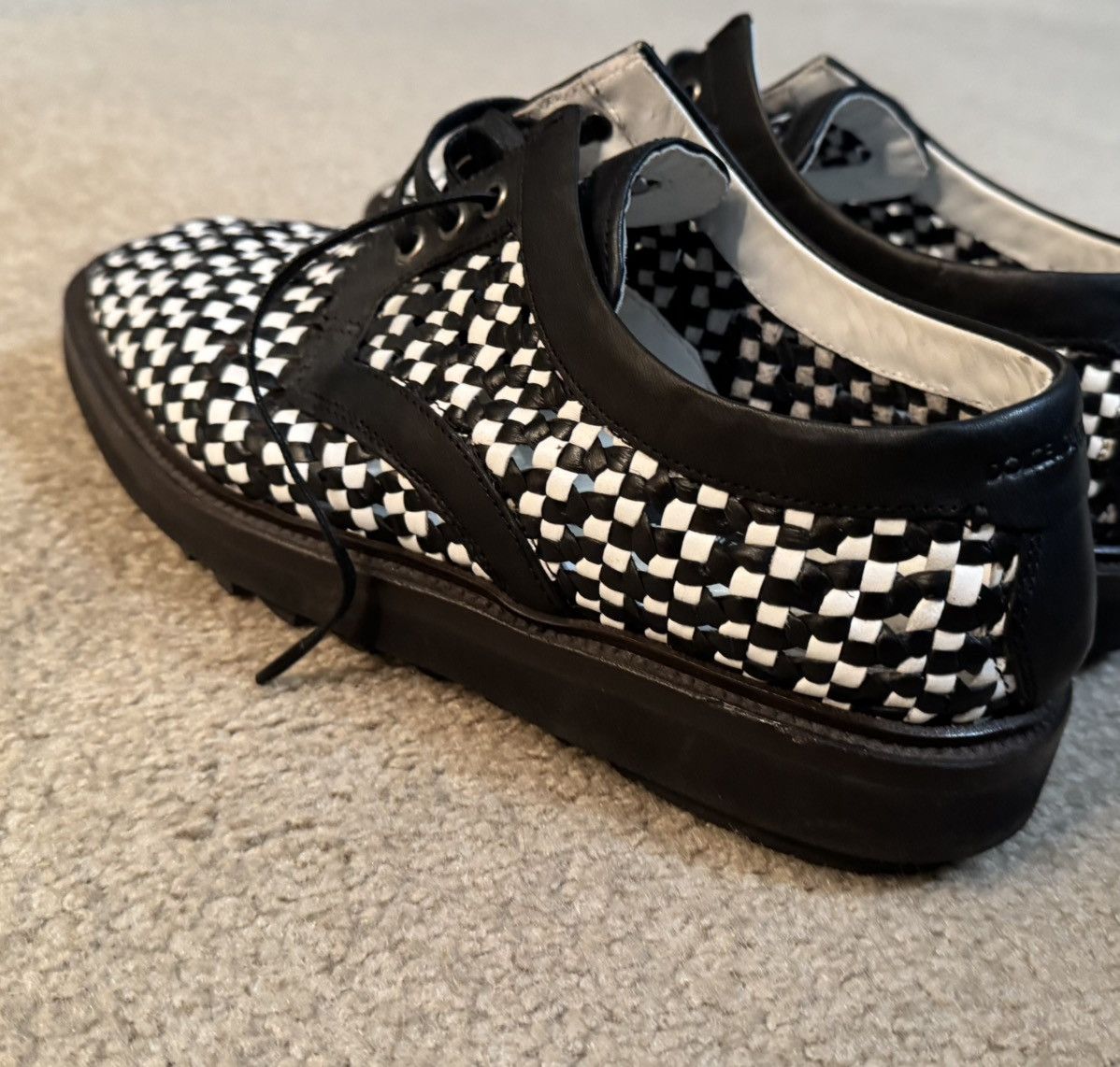Dolce & Gabbana Black & White Check - Leather Lace Shoes Size US 10.5 / EU 43-44 - 4 Thumbnail