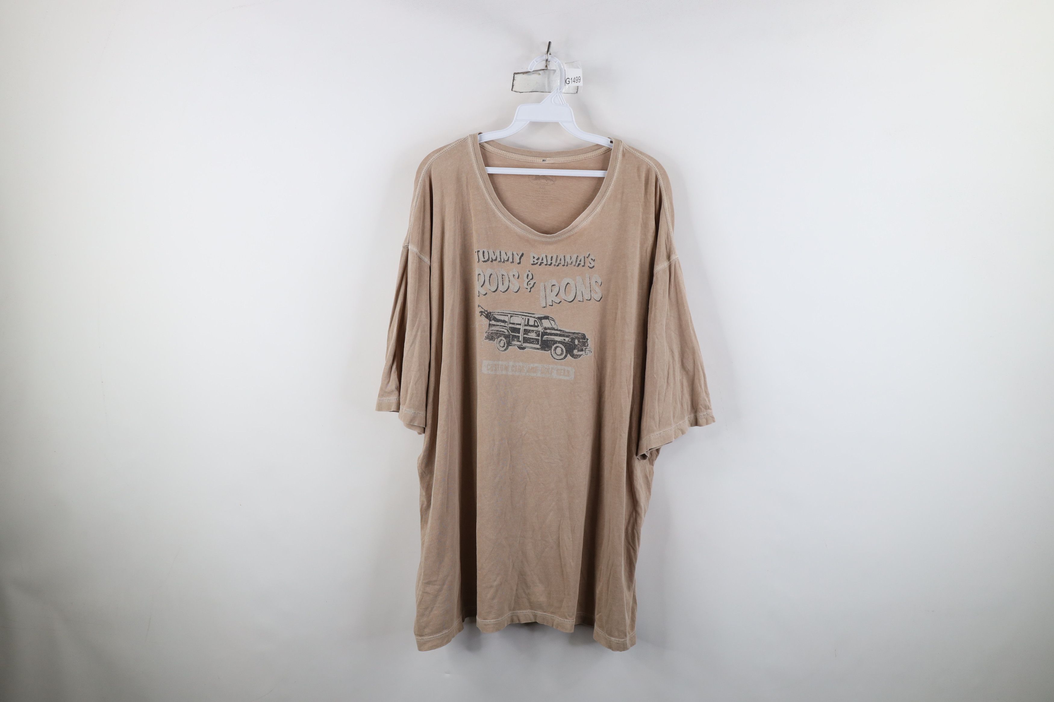 Tommy Bahama Tommy Bahama Relax and Irons Car Stonewash T-Shirt Beige Size US XXL / EU 58 / 5 - 1 Thumbnail