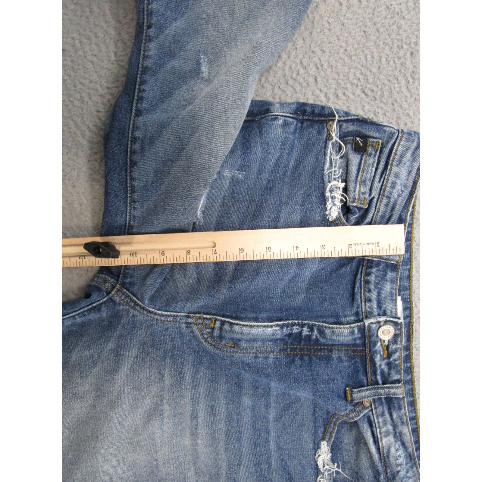Vintage Kancan Distressed Denim High Rise Raw Cut Off Hem Ankle Jeans 27 Blue Womens Jeans Size 27 Distressed Denim Ankle KanCan Size 27" / US 4 / IT 40 - 7 Thumbnail