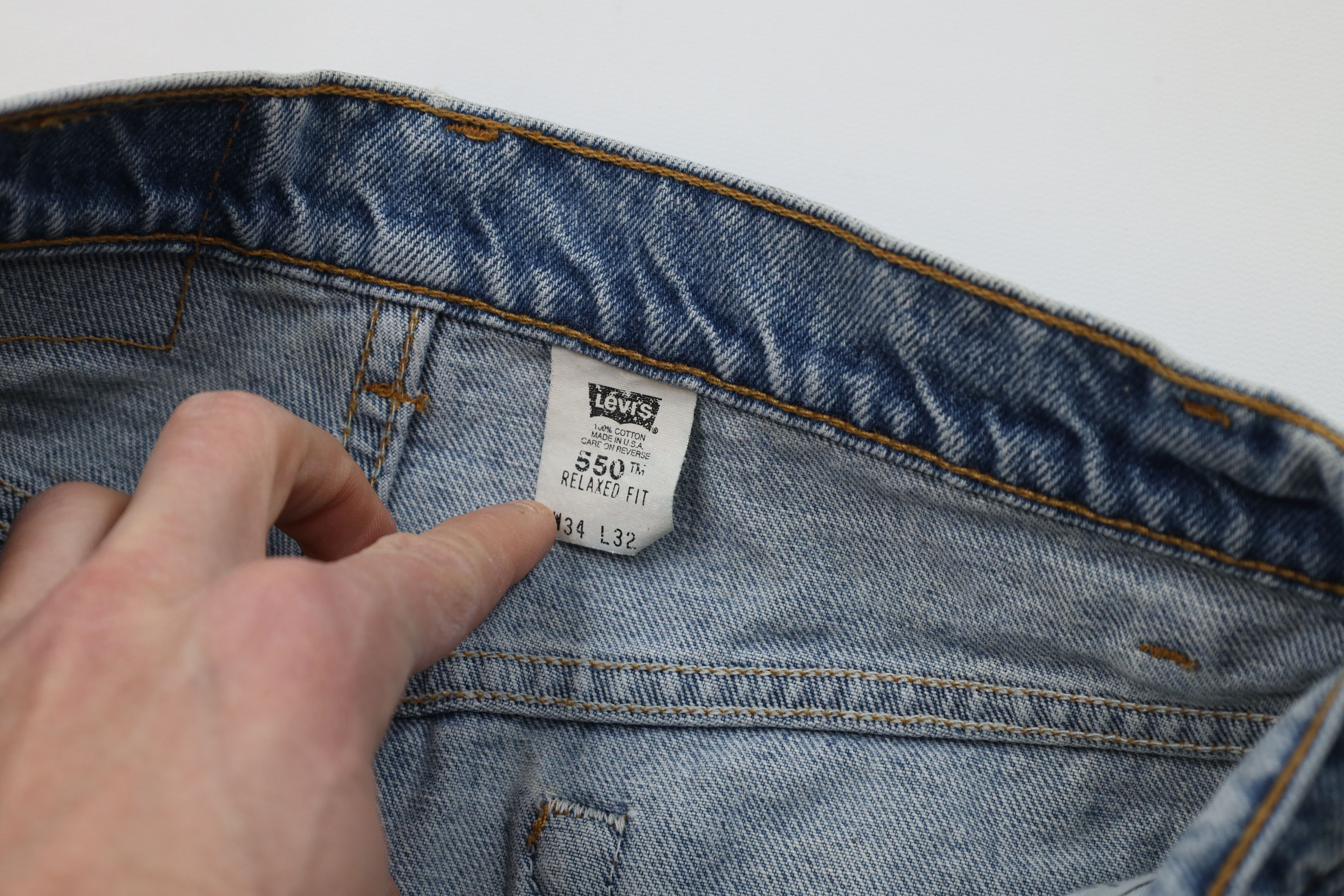 Levi's Vintage 90s Levis 550 Relaxed Fit Denim Jeans Blue USA Size US 34 / EU 50 - 9 Thumbnail
