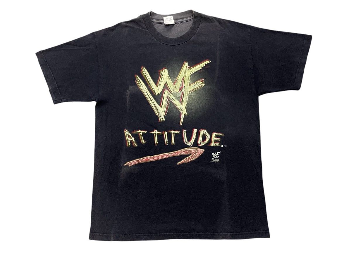 Vintage VINTAGE 1999 WWF ATTITUDE “COME GET SOME” SUN FADED TEES Size US L / EU 52-54 / 3 - 2 Thumbnail