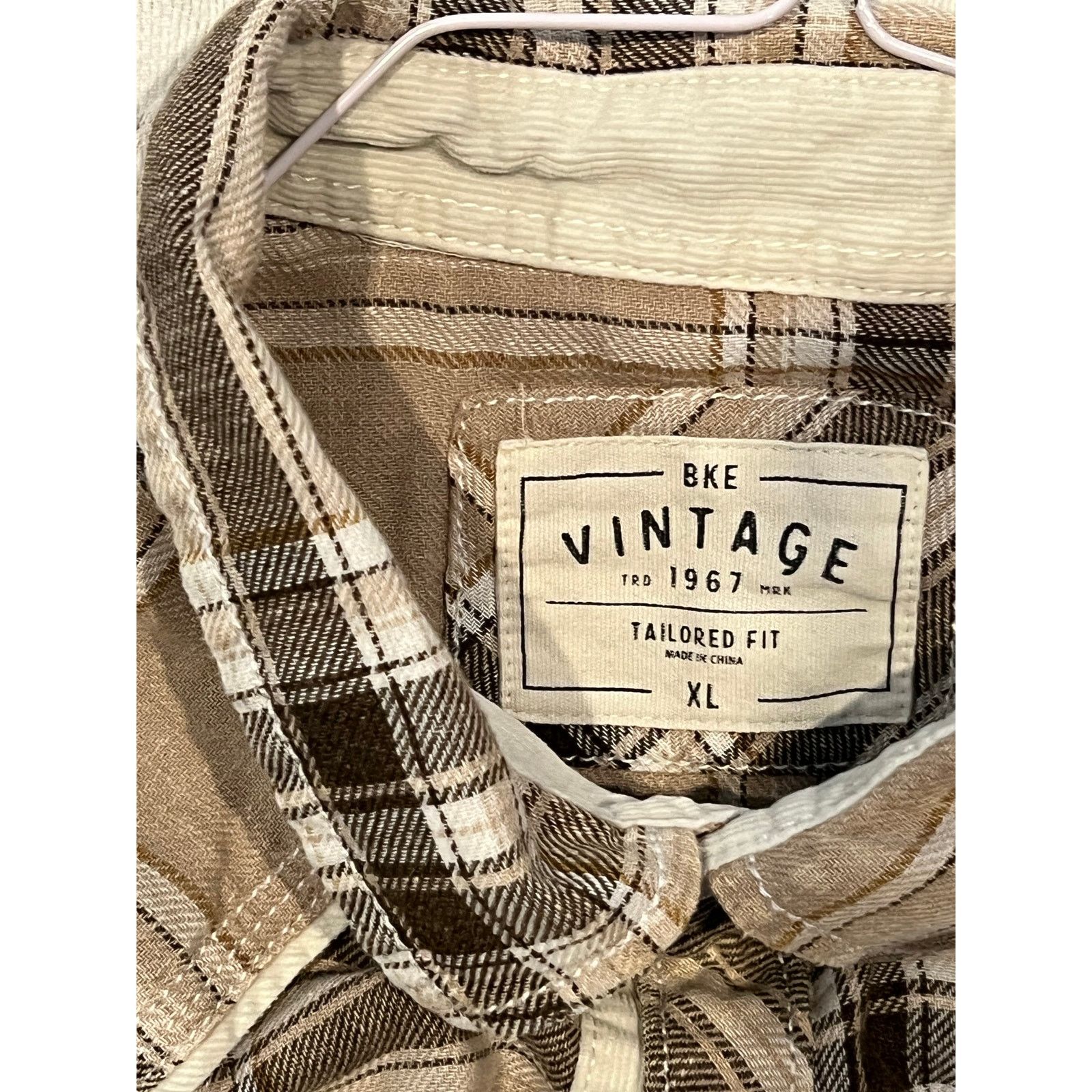 BKE BKE Vintage Tailored Fit Long Slve Button Down Shirt Mens XL Size US L / EU 52-54 / 3 - 3 Thumbnail