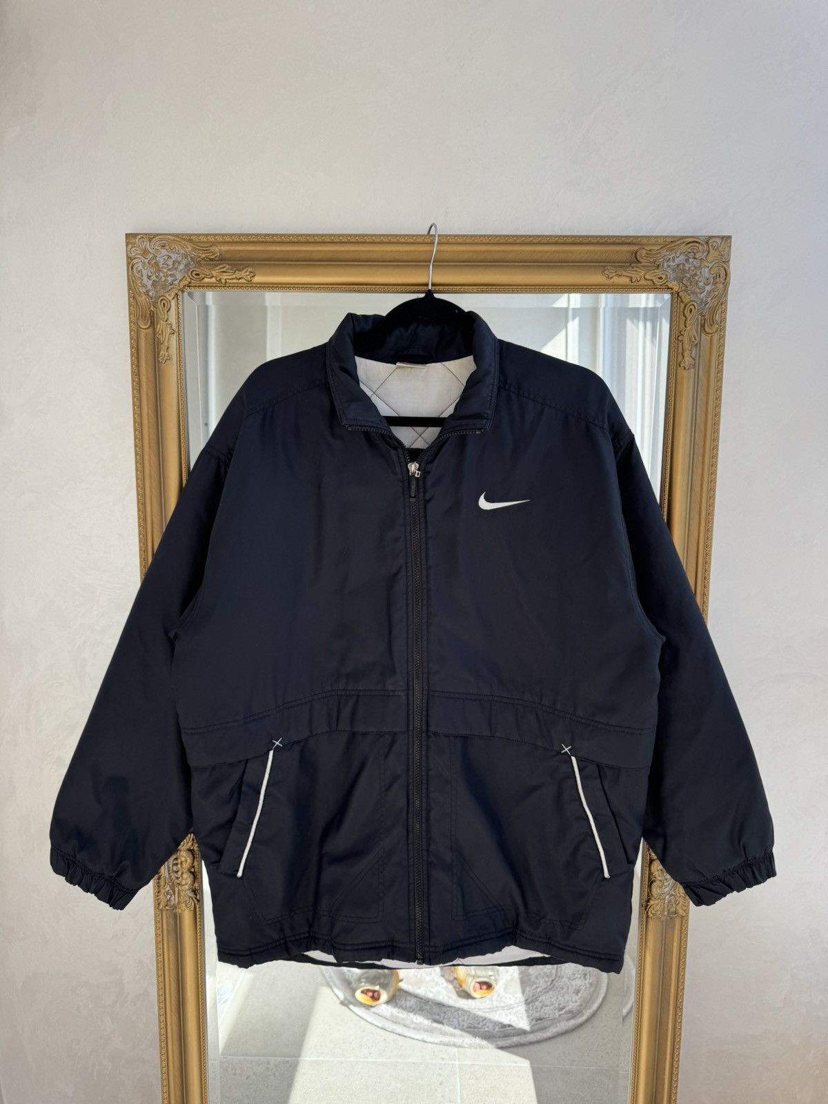 Nike Vintage 90s Nike Puffer Bomber Jacket Big Logo Size US S / EU 44-46 / 1 - 1 Thumbnail