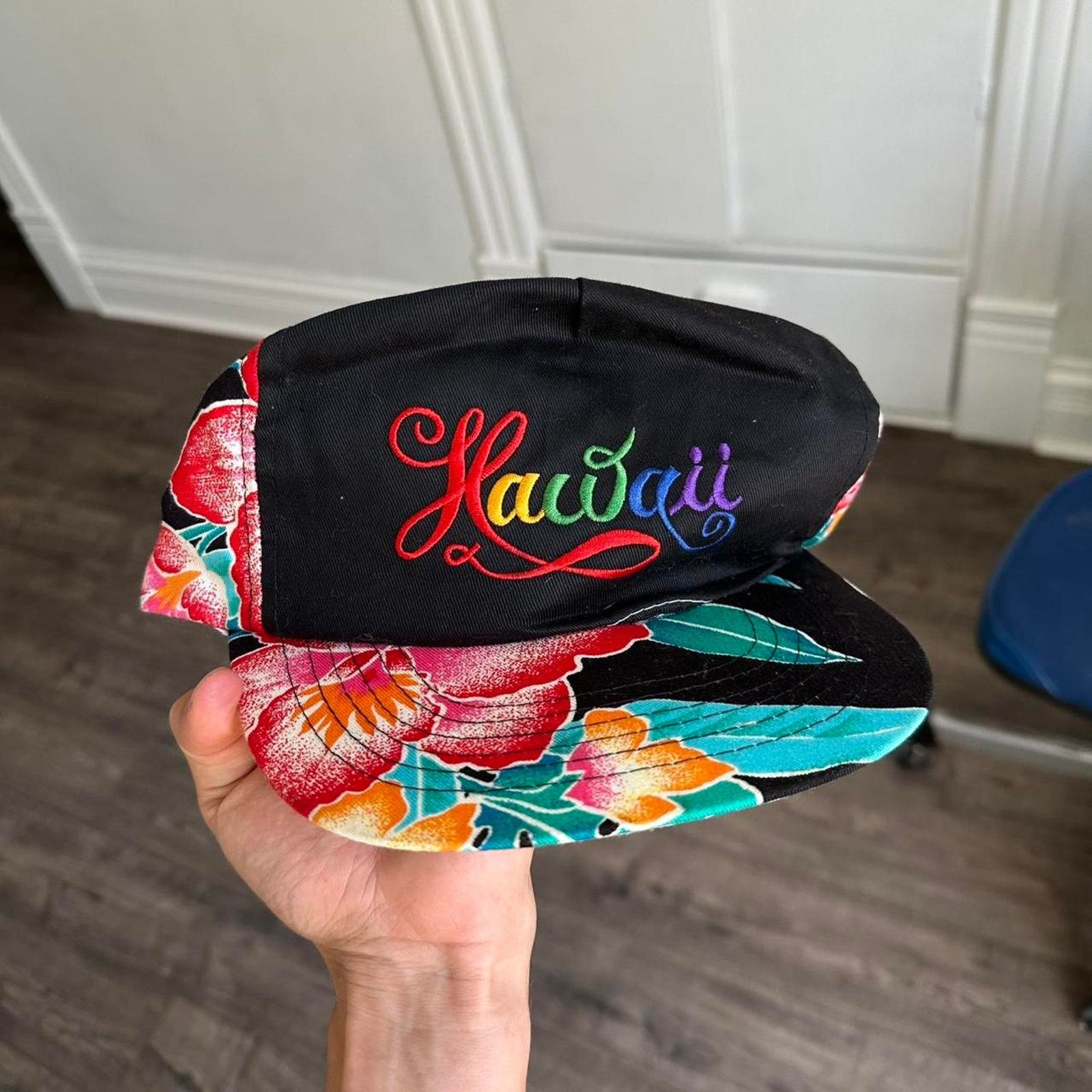 Vintage Vintage 80s Retro Hawaiian Floral Hawaii Trucker Hat Cap Size ONE SIZE - 2 Thumbnail