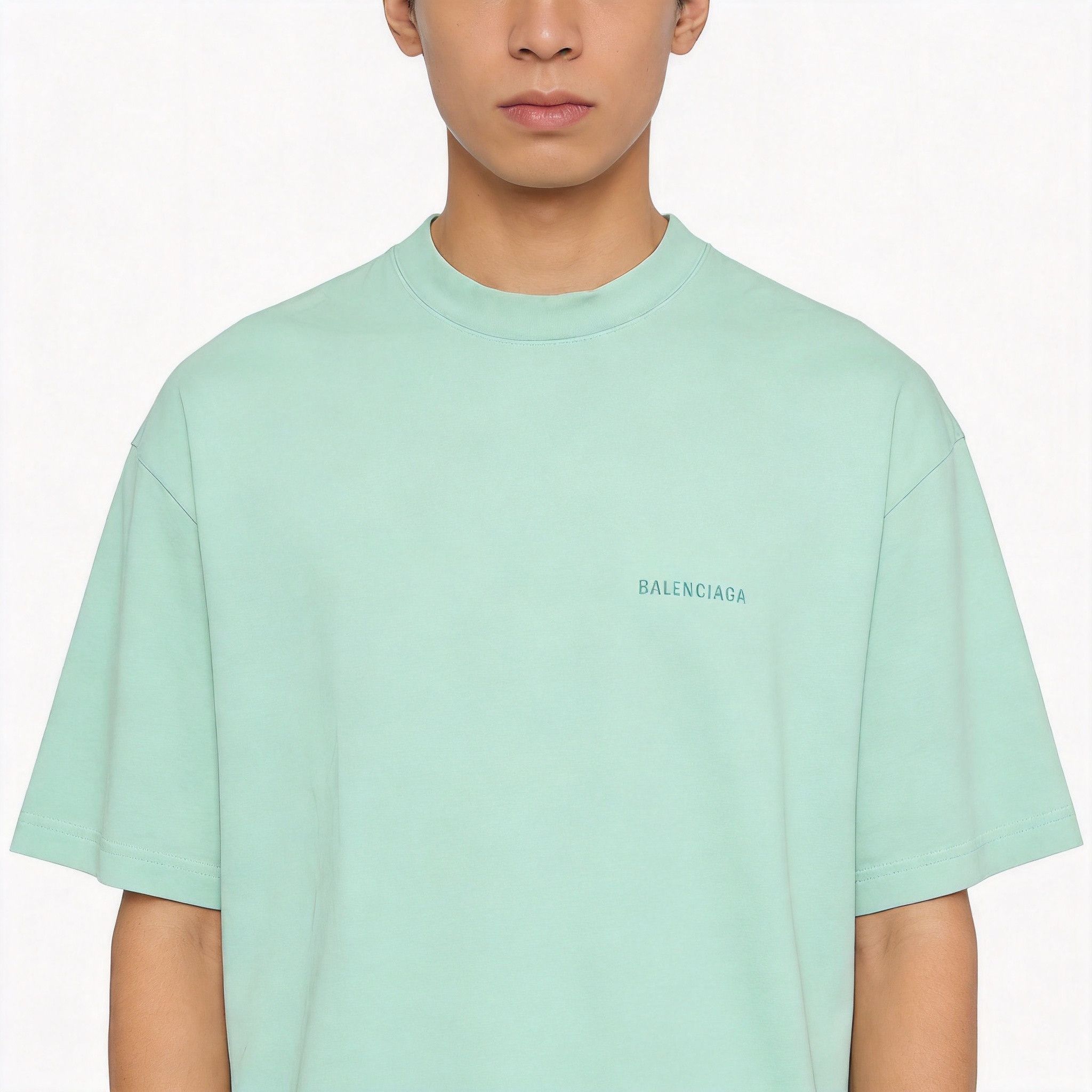 Balenciaga Mint Green Short-Sleeve T-Shirt, Men's