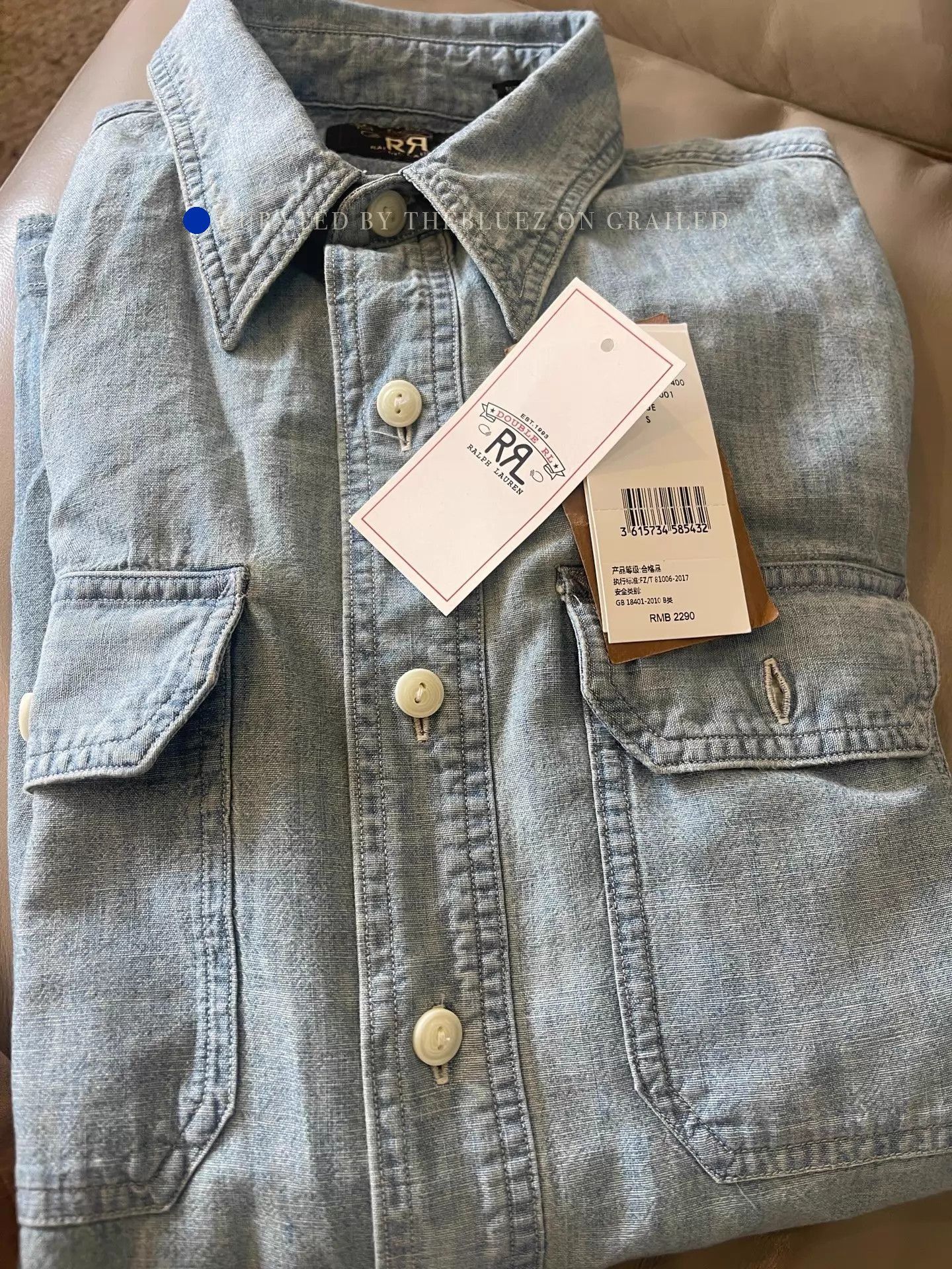 RRL Ralph Lauren Vintage Denim Button-Up Shirt in Blue Size US S / EU 44-46 / 1 - 1 Thumbnail