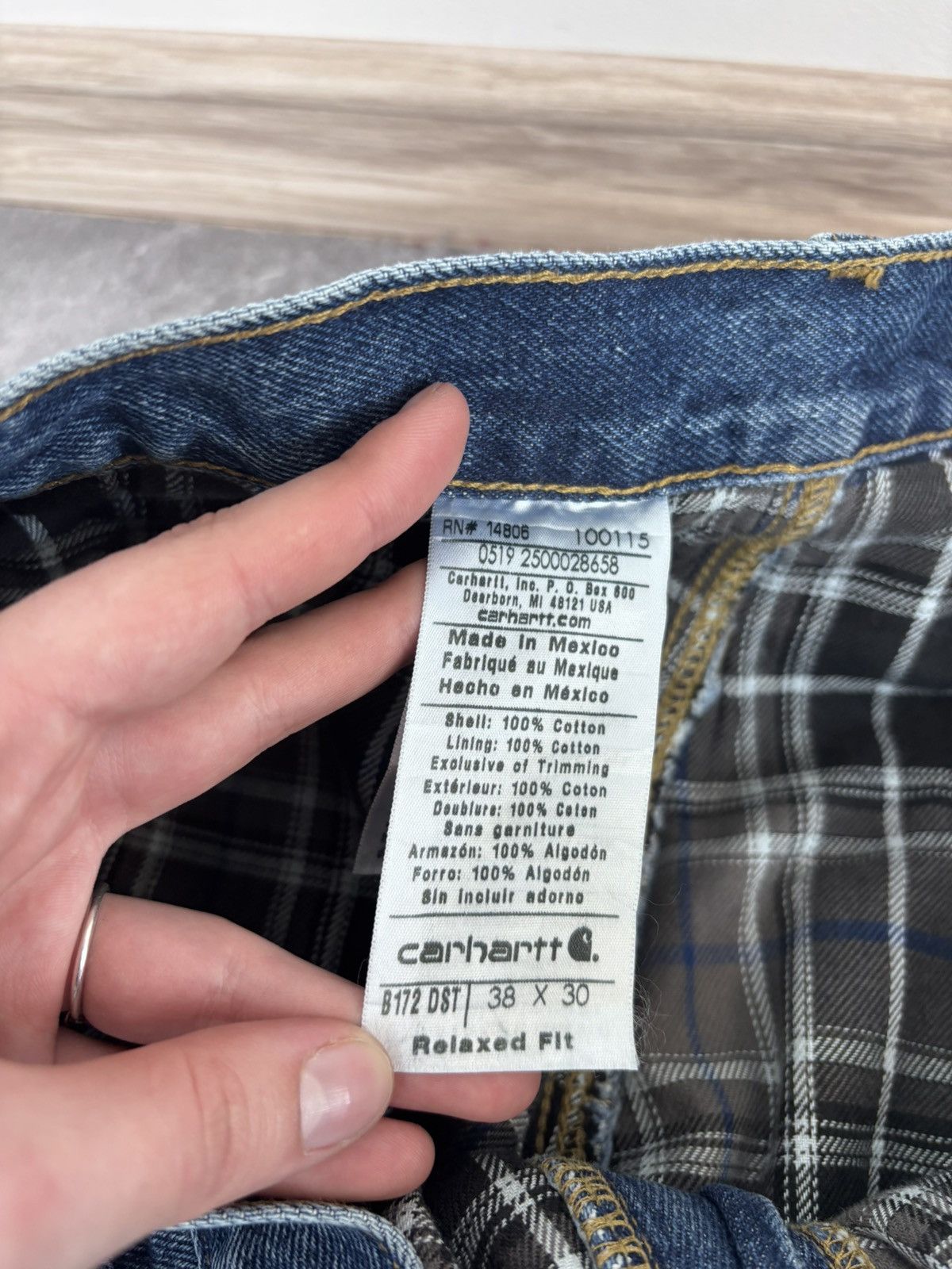 Carhartt Carhartt Men’s Denim Jeans Blue Flannel Plaid Lining Size US 38 / EU 54 - 16 Thumbnail