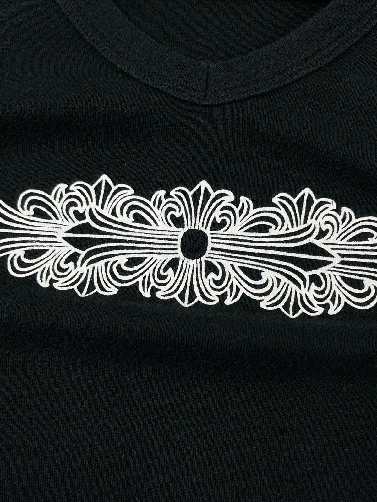 Chrome Hearts Chrome Hearts Floral Cross V Neck Tank Top Black Size ONE SIZE - 3 Thumbnail
