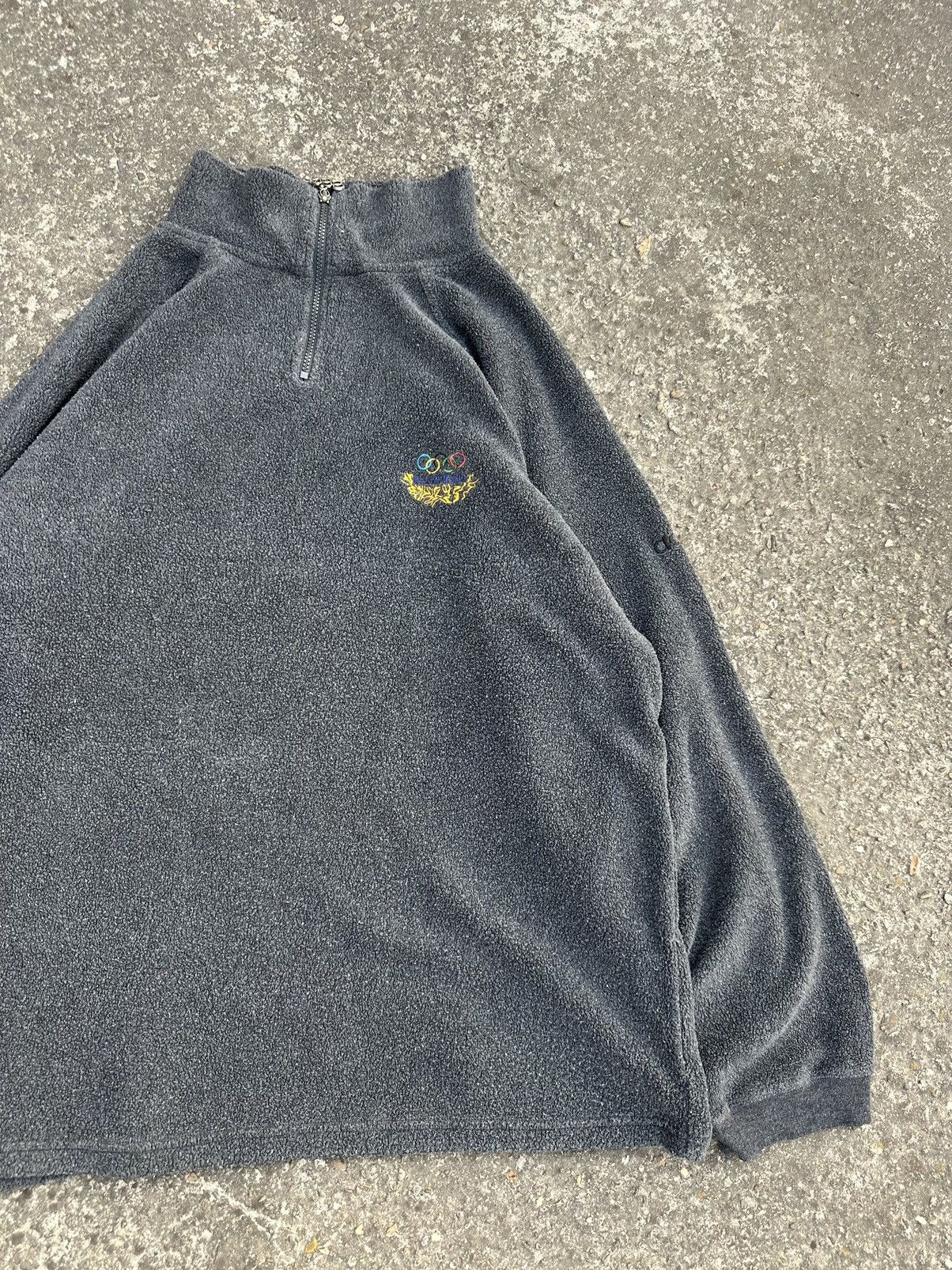 Adidas Vintage Oversize Adidas Half Zip Fleece Olympic Logo Size US XL / EU 56 / 4 - 3 Thumbnail