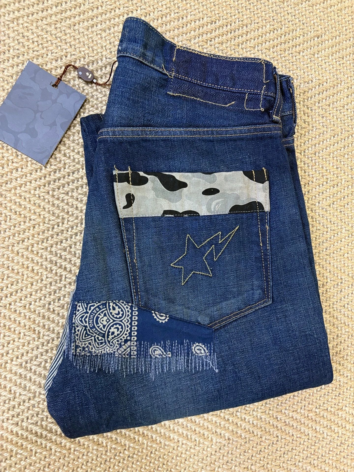 Bape BAPE TYPE2 DAMAGE DENIM ZOZO EXCLUSIVE WASHED PATCH JEANS S Size US 29 - 4 Thumbnail