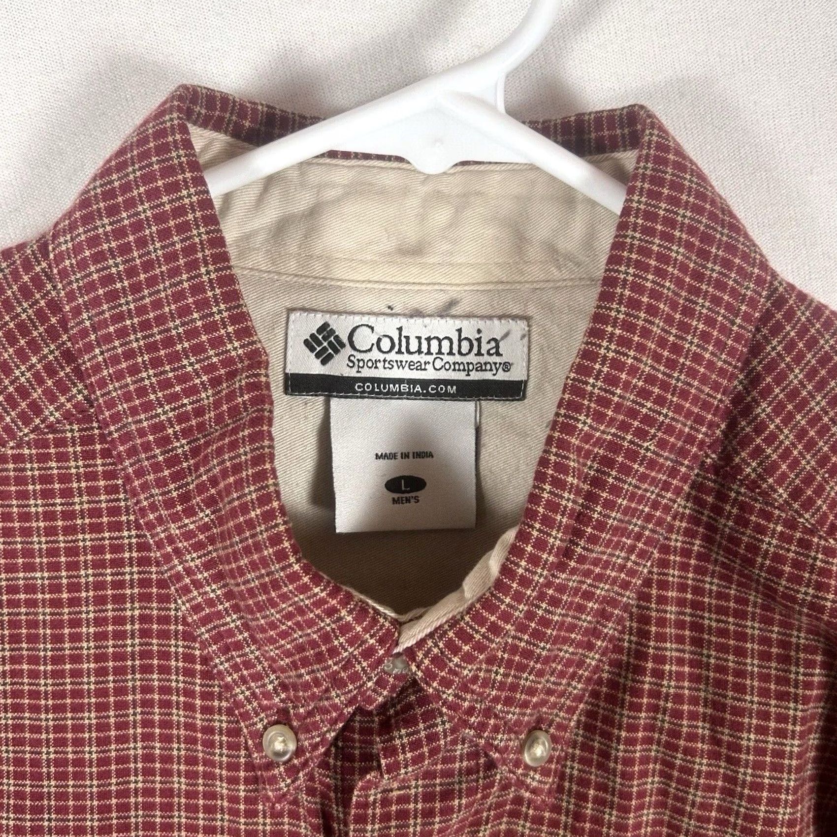 Vintage Columbia Button-Up Long Sleeve Shirt Mens Large Red Plaid Outdoor Hiking Fishing Size US L / EU 52-54 / 3 - 3 Thumbnail