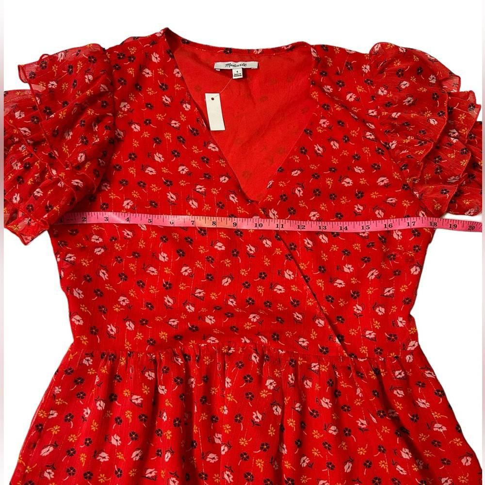Madewell Madewell l NWT Tiered-Sleeve Peplum Top MetallicPosies Small Size S / US 4 / IT 40 - 4 Thumbnail