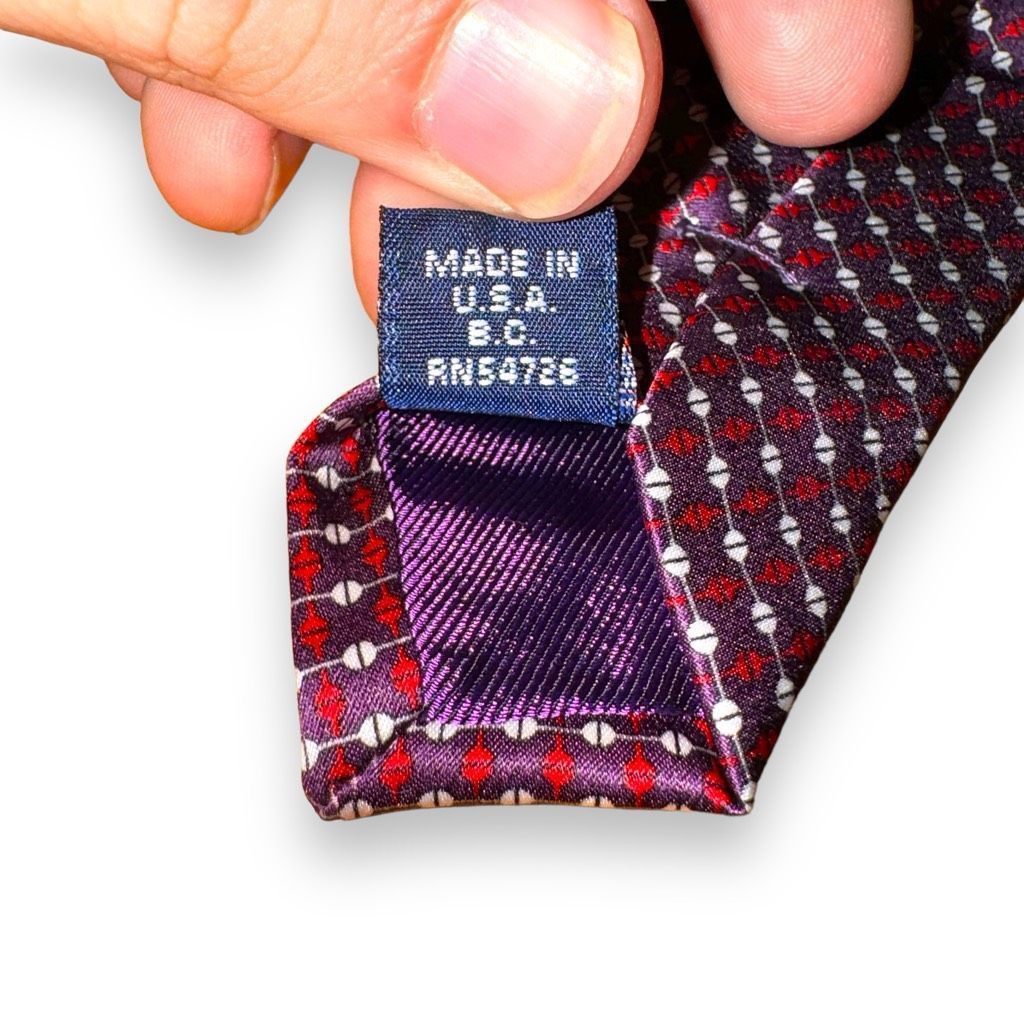 Other Ventura Handmade in USA 100% Silk Purple Tie Size ONE SIZE - 7 Thumbnail
